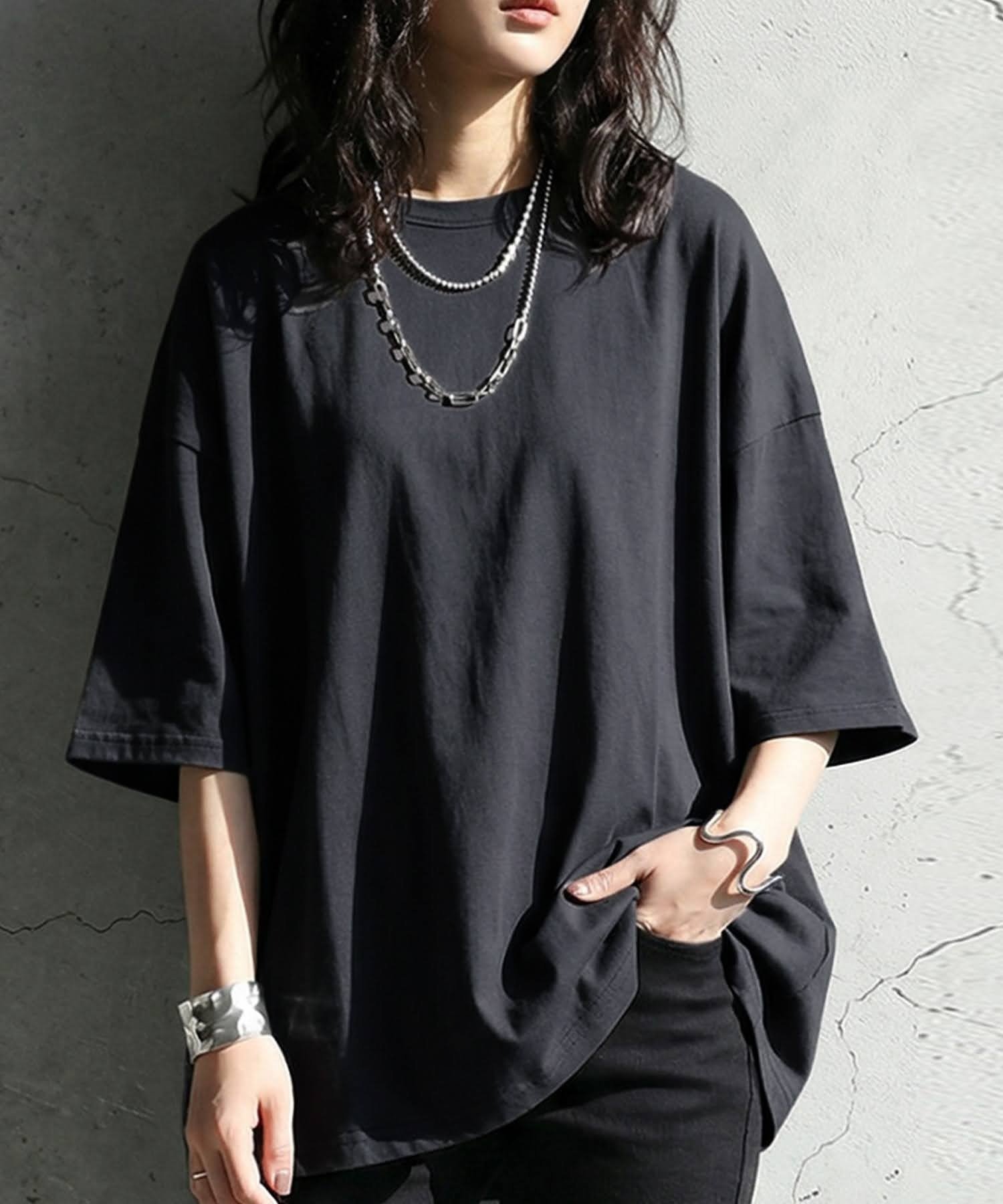 【アンティカ/antiqua】のantiqua 汗染み防止 五分袖 Tシャツ レディース メンズ ユニセックス ZA-00302 インテリア・キッズ・メンズ・レディースファッション・服の通販 founy(ファウニー) 　ファッション　Fashion　レディースファッション　Fashion for Women　トップス・カットソー　Cut & Sew Tops　シャツ・ブラウス・オフィスカジュアル　Elegant Blouses & Button-Ups　ロングTシャツ・Tシャツ　Longline T-Shirts & Tees　アンティーク　Antique-Inspired　春　Spring　シンプル　Simple, Minimal　バランス　Balance, Style Balance　フォルム　Silhouette, Form　ボトム　Bottoms, Lower Wear　メンズ　Men's, Menswear　無地　Plain, Solid Color　リラックス　Relax, Relaxed Fit　ルーズ　Loose, Oversized　ワイド　Wide, Wide Fit　ワーク　Workwear, Utility Style　夏　Summer　旅行　Travel　ビジネス 仕事 通勤　Business / Work / Commuting　16 ダークグレー|ID: prp329100004987158 ipo3291000000037359499