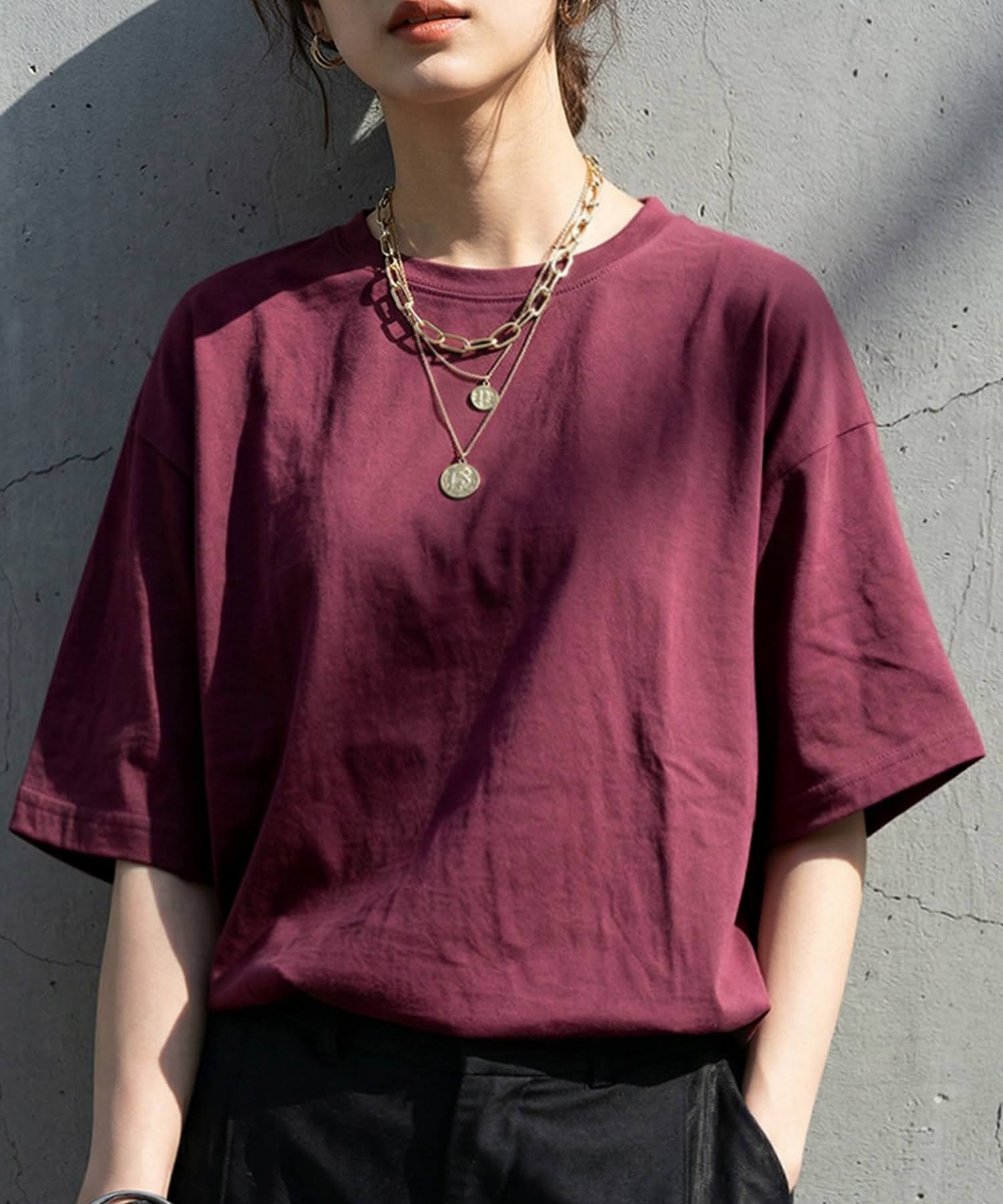 【アンティカ/antiqua】のantiqua 汗染み防止 五分袖 Tシャツ レディース メンズ ユニセックス ZA-00302 インテリア・キッズ・メンズ・レディースファッション・服の通販 founy(ファウニー) 　ファッション　Fashion　レディースファッション　Fashion for Women　トップス・カットソー　Cut & Sew Tops　シャツ・ブラウス・オフィスカジュアル　Elegant Blouses & Button-Ups　ロングTシャツ・Tシャツ　Longline T-Shirts & Tees　アンティーク　Antique-Inspired　春　Spring　シンプル　Simple, Minimal　バランス　Balance, Style Balance　フォルム　Silhouette, Form　ボトム　Bottoms, Lower Wear　メンズ　Men's, Menswear　無地　Plain, Solid Color　リラックス　Relax, Relaxed Fit　ルーズ　Loose, Oversized　ワイド　Wide, Wide Fit　ワーク　Workwear, Utility Style　夏　Summer　旅行　Travel　ビジネス 仕事 通勤　Business / Work / Commuting　33 アンティークピンク|ID: prp329100004987158 ipo3291000000037359502