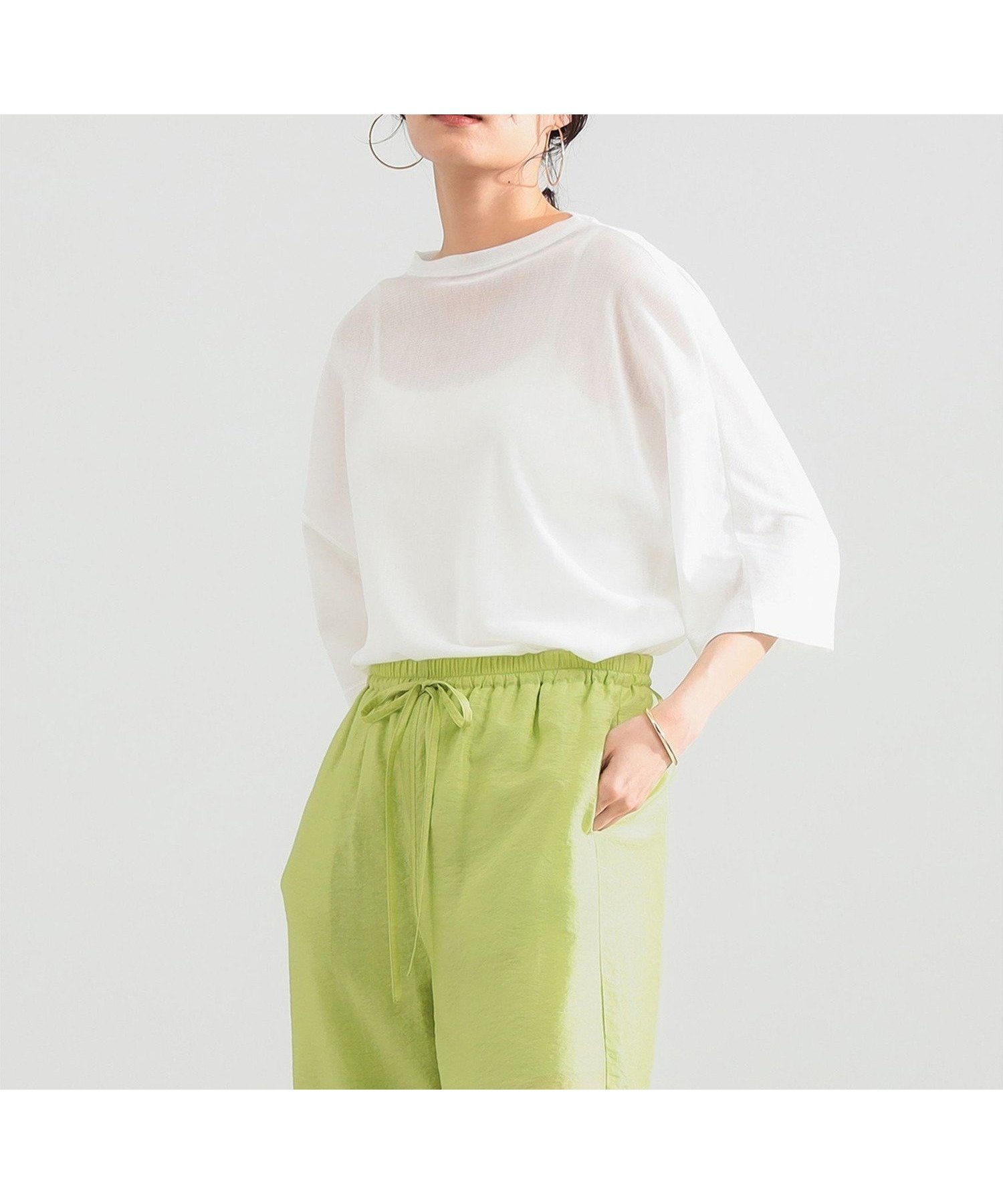 【デミルクス ビームス/Demi-Luxe BEAMS】のコットン チュール オーバー Tシャツ インテリア・キッズ・メンズ・レディースファッション・服の通販 founy(ファウニー) 　ファッション　Fashion　レディースファッション　Fashion for Women　トップス・カットソー　Cut & Sew Tops　シャツ・ブラウス・オフィスカジュアル　Elegant Blouses & Button-Ups　ロングTシャツ・Tシャツ　Longline T-Shirts & Tees　インナー　Innerwear　コンパクト　Compact, Small Size　ストレッチ　Stretch, Stretchy Fabric　スマート　Smart, Elegant　チュール　Tulip, Tulip Motif　リラックス　Relax, Relaxed Fit　エレガント 上品　Elegant　WHITE|ID: prp329100004987172 ipo3291000000037359585