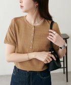【ディスコート/Discoat】の【WEB限定】ジャガードリングドット半袖Tシャツ 大人の最旬トレンドファッション＆コーディネート founy(ファウニー) ファッション Fashion レディースファッション Fashion for Women トップス・カットソー Cut & Sew Tops シャツ・ブラウス・オフィスカジュアル Elegant Blouses & Button-Ups ロングTシャツ・Tシャツ Longline T-Shirts & Tees カットジャガード Cut Jacquard コンパクト Compact, Small Size シンプル Simple, Minimal スタイリッシュ Stylish, Fashionable デニム Denim, Jeans Material フロント Front, Front Design ボトム Bottoms, Lower Wear リラックス Relax, Relaxed Fit ワイド Wide, Wide Fit 半袖 Short Sleeve, Half Sleeve thumbnail モカ|ID: prp329100004987174 ipo3291000000037359598