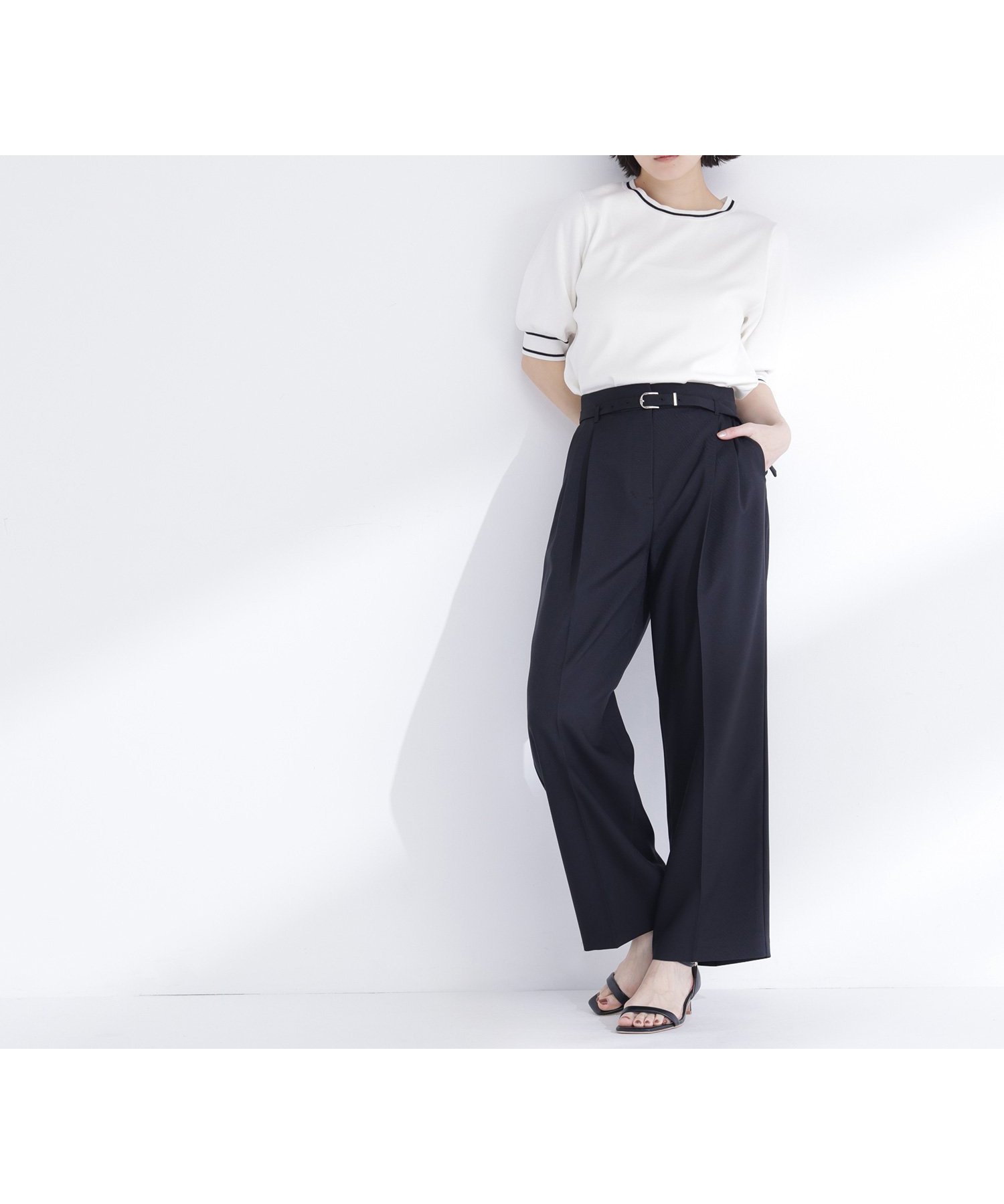 【ナチュラル ビューティー ベーシック/NATURAL BEAUTY BASIC】のはいたら沼!美脚ワイドパンツ インテリア・キッズ・メンズ・レディースファッション・服の通販 founy(ファウニー) 　雑誌掲載アイテム　Magazine Picks & Fashion Features　ファッション雑誌　Fashion Magazines　オッジ　Oggi　ファッションモデル・俳優・女優　Models　女性　Women　古畑星夏　Furuhata Seika　ファッション　Fashion　レディースファッション　Fashion for Women　パンツ　Pants & Trousers　センター　Center, Center Line　雑誌　Magazine, Fashion Magazine　メランジ　Melange, Mixed Yarn　ワイド　Wide, Wide Fit　夏　Summer　ブラック|ID: prp329100004987183 ipo3291000000037359663