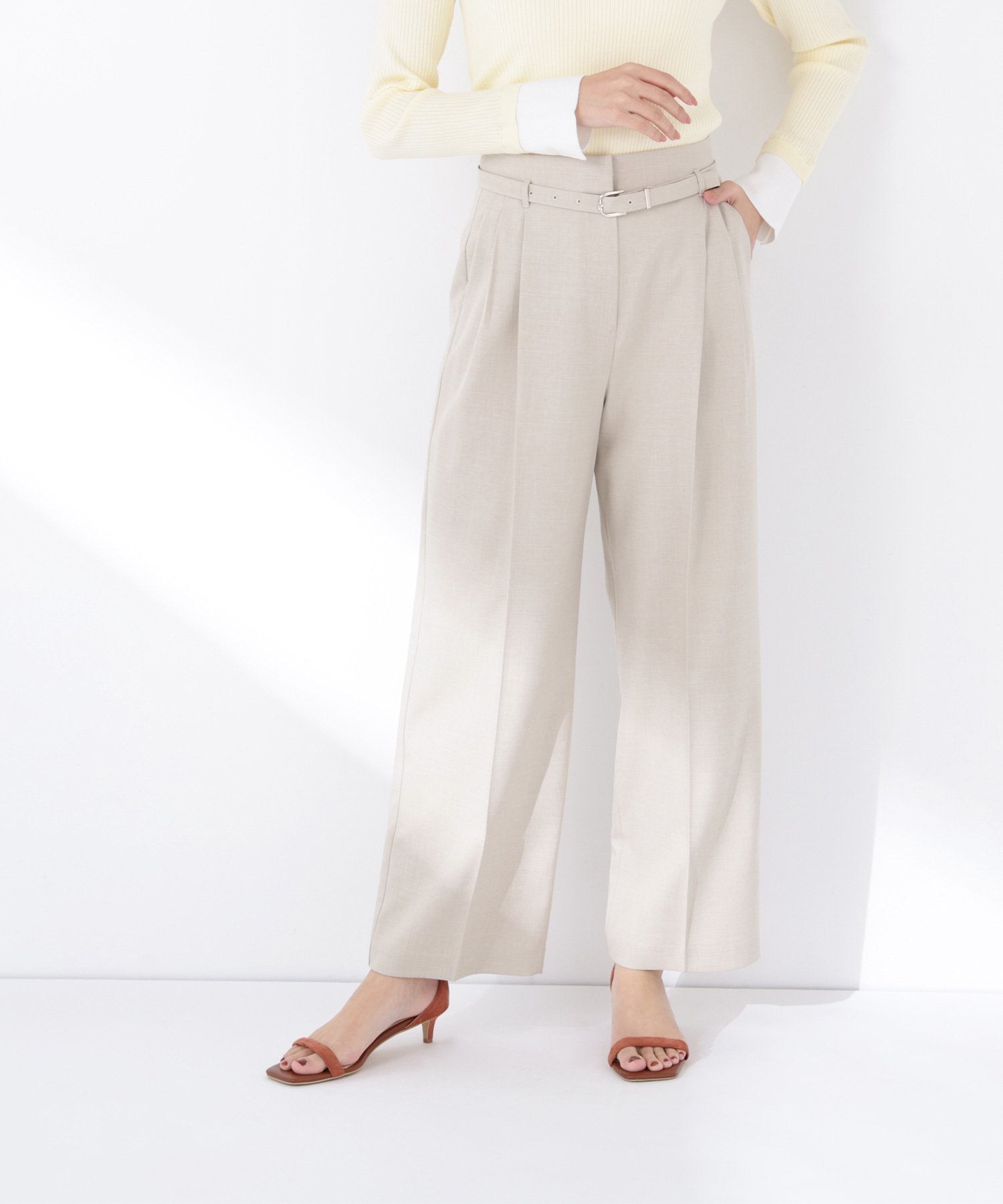 【ナチュラル ビューティー ベーシック/NATURAL BEAUTY BASIC】のはいたら沼!美脚ワイドパンツ インテリア・キッズ・メンズ・レディースファッション・服の通販 founy(ファウニー) 　雑誌掲載アイテム　Magazine Picks & Fashion Features　ファッション雑誌　Fashion Magazines　オッジ　Oggi　ファッションモデル・俳優・女優　Models　女性　Women　古畑星夏　Furuhata Seika　ファッション　Fashion　レディースファッション　Fashion for Women　パンツ　Pants & Trousers　センター　Center, Center Line　雑誌　Magazine, Fashion Magazine　メランジ　Melange, Mixed Yarn　ワイド　Wide, Wide Fit　夏　Summer　ベージュ|ID: prp329100004987183 ipo3291000000037359665