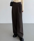 【ジュノア/JUNOAH】のcallautia 薄手ラップリボンスラックスパンツ(裏地無し) 大人の最旬トレンドファッション＆コーディネート founy(ファウニー) ファッション Fashion レディースファッション Fashion for Women パンツ Pants & Trousers thumbnail ダークブラウン|ID: prp329100004987189 ipo3291000000037359697