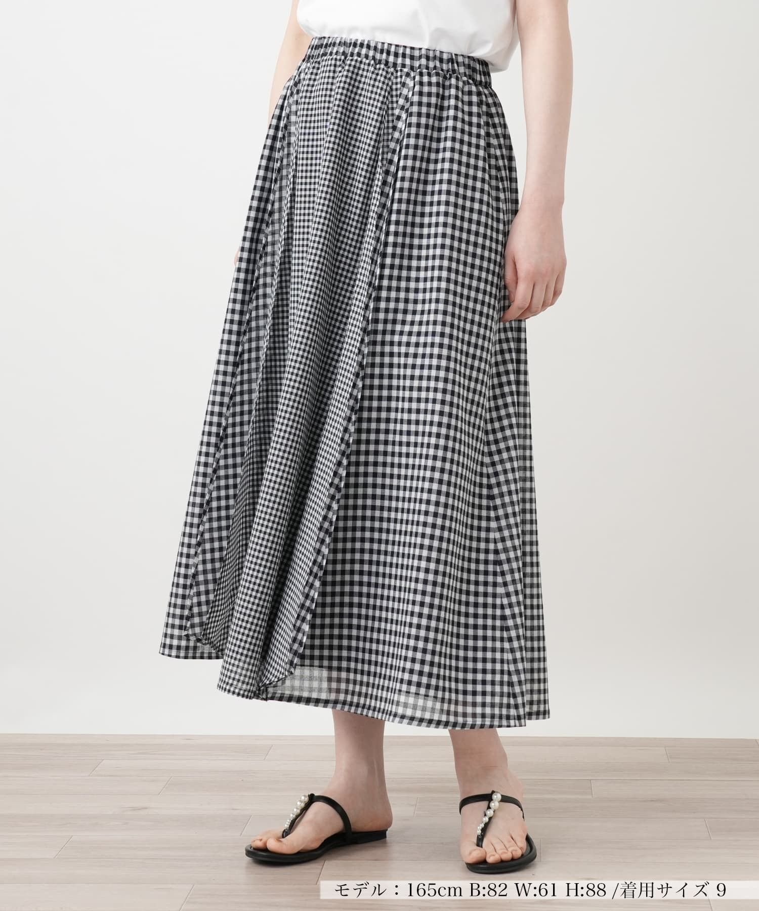【レリアン/LEILIAN】のギンガムチェック切替プリーツスカート 大人の最旬トレンドファッション＆コーディネート founy(ファウニー) 　ファッション　Fashion　レディースファッション　Fashion for Women　スカート　Skirts　プリーツスカート / 上品フェミニンスタイル　Pleated Skirts　おすすめ　Recommended / Our Picks　ウォッシャブル　Machine Washable　ギンガム　Gingham, Gingham Fabric　セットアップ　Set-Up, Coordinated Outfit　センター　Center, Center Line　チェック　Check, Plaid, Tartan　プリーツ　Pleats, Pleated　ポケット　Pocket, Pocket Detail　ロング　Long, Long-Length　切替　Switching, Contrast Panel　夏　Summer　 other-1|ID: prp329100004987210 ipo3291000000037359815