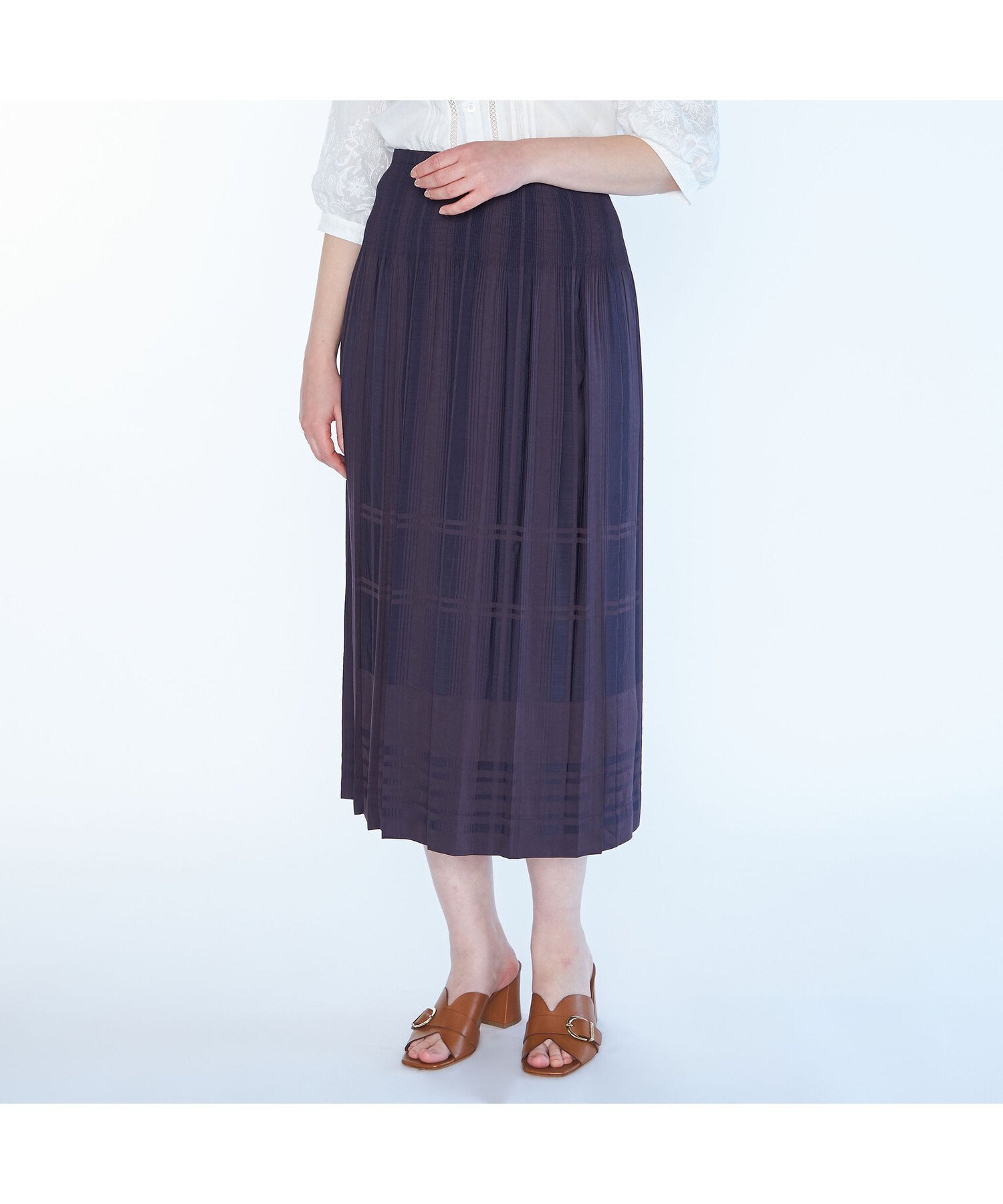 【スキャパ/SCAPA】のリバーシブルジャカードスカート インテリア・キッズ・メンズ・レディースファッション・服の通販 founy(ファウニー) 　ファッション　Fashion　レディースファッション　Fashion for Women　スカート　Skirts　ギャザー　Gathered, Ruffled　サンダル　Sandals, Summer Shoes　スニーカー　Sneakers, Trainers　フィット　Fit, Slim Fit　プリーツ　Pleats, Pleated　リバーシブル　Reversible, Two-Sided　パープル|ID: prp329100004987218 ipo3291000000037359838
