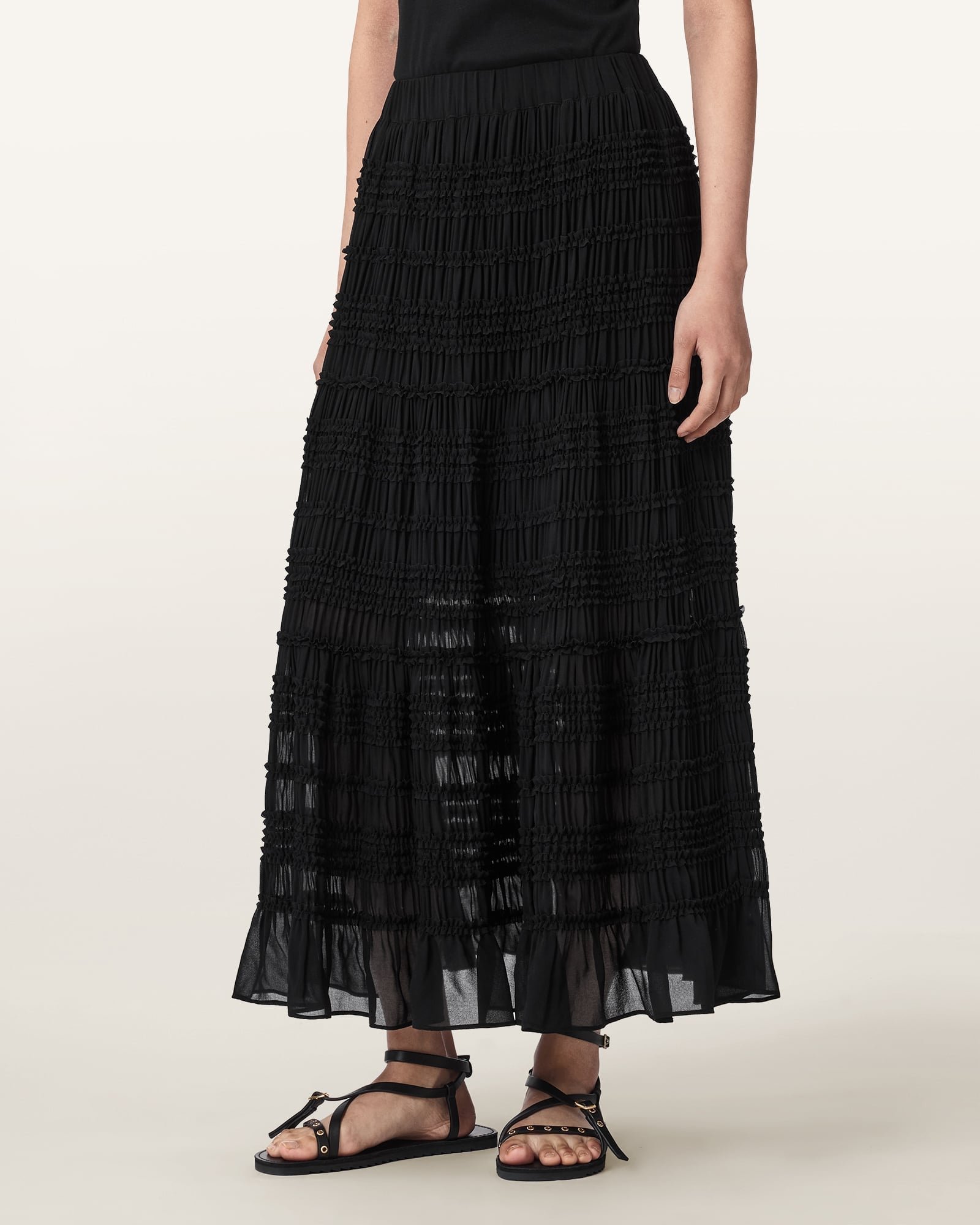 【オールセインツ/ALLSAINTS】のLOTUS SKIRT インテリア・キッズ・メンズ・レディースファッション・服の通販 founy(ファウニー) 　ファッション　Fashion　レディースファッション　Fashion for Women　スカート　Skirts　コンパクト　Compact, Small Size　バランス　Balance, Style Balance　ロング　Long, Long-Length　Black|ID: prp329100004987226 ipo3291000000037359862