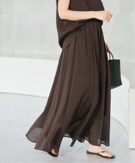 【スピック&スパン/Spick & Span】 《セットアップ可》ラミーブレンドギャザーフレアスカート大人の最旬トレンドファッション＆コーディネート founy(ファウニー) ファッション Fashion レディースファッション Fashion for Women セットアップ Matching Sets スカート・ミニ/ミディ/マキシ Skirts / Mini, Midi & Maxi Skirts スカート Skirts Aライン・フレアスカート A-Line & Flared Skirts おすすめ Recommended / Our Picks ギャザー Gathered, Ruffled セットアップ Set-Up, Coordinated Outfit |ID:prp329100004987234