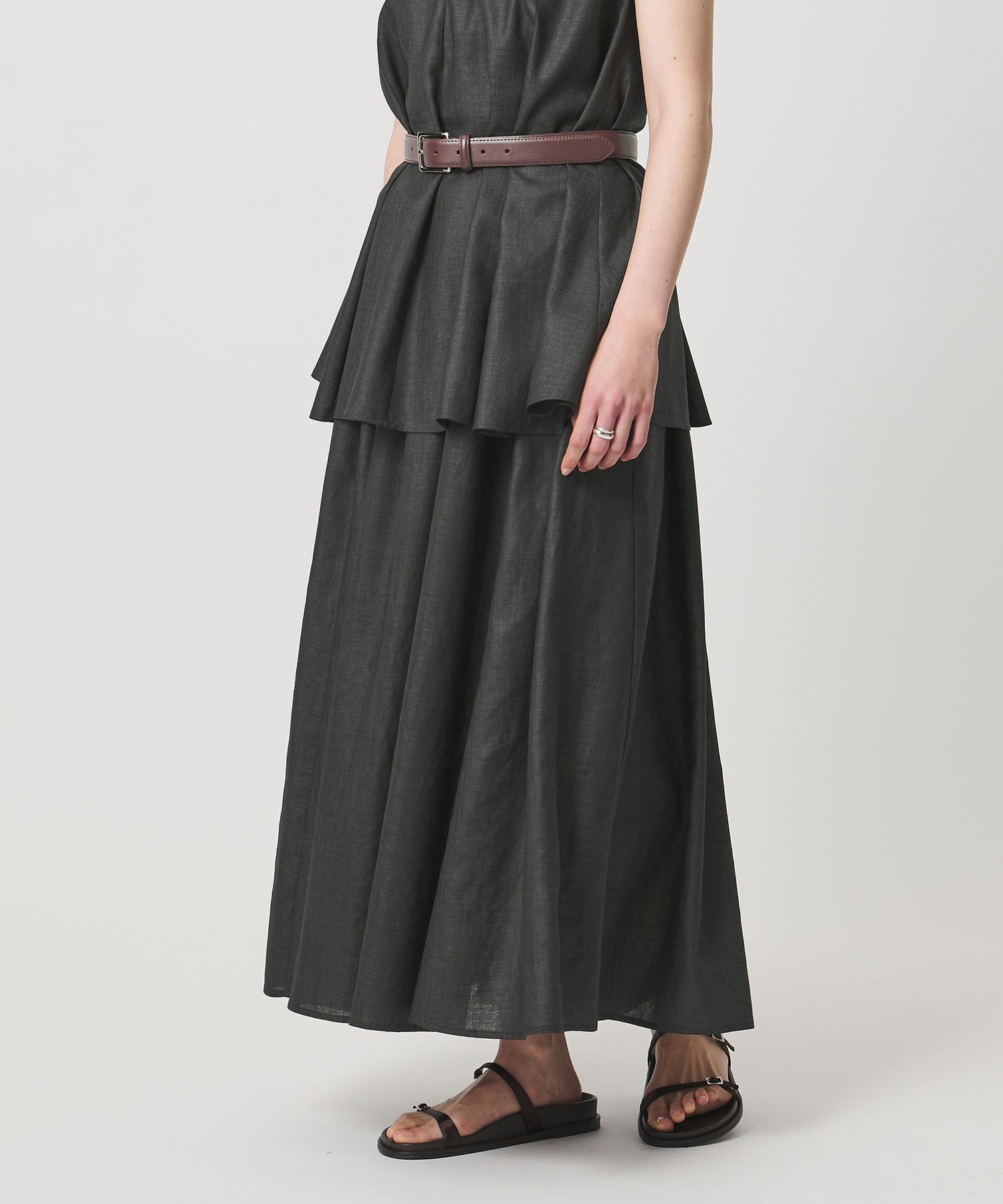 【ビューティ&ユース ユナイテッドアローズ/BEAUTY&YOUTH / UNITED ARROWS】のMARW UNITED ARROWS ギャザー フレア スカート UVカット・接触冷感 インテリア・キッズ・メンズ・レディースファッション・服の通販 founy(ファウニー) 　ファッション　Fashion　レディースファッション　Fashion for Women　スカート　Skirts　Aライン・フレアスカート　A-Line & Flared Skirts　ギャザー　Gathered, Ruffled　人気　Popular, Best Seller　フレア　Flare, Flared　ポケット　Pocket, Pocket Detail　ロング　Long, Long-Length　夏　Summer　ビジネス 仕事 通勤　Business / Work / Commuting　DK.GRAY|ID: prp329100004987238 ipo3291000000037359910