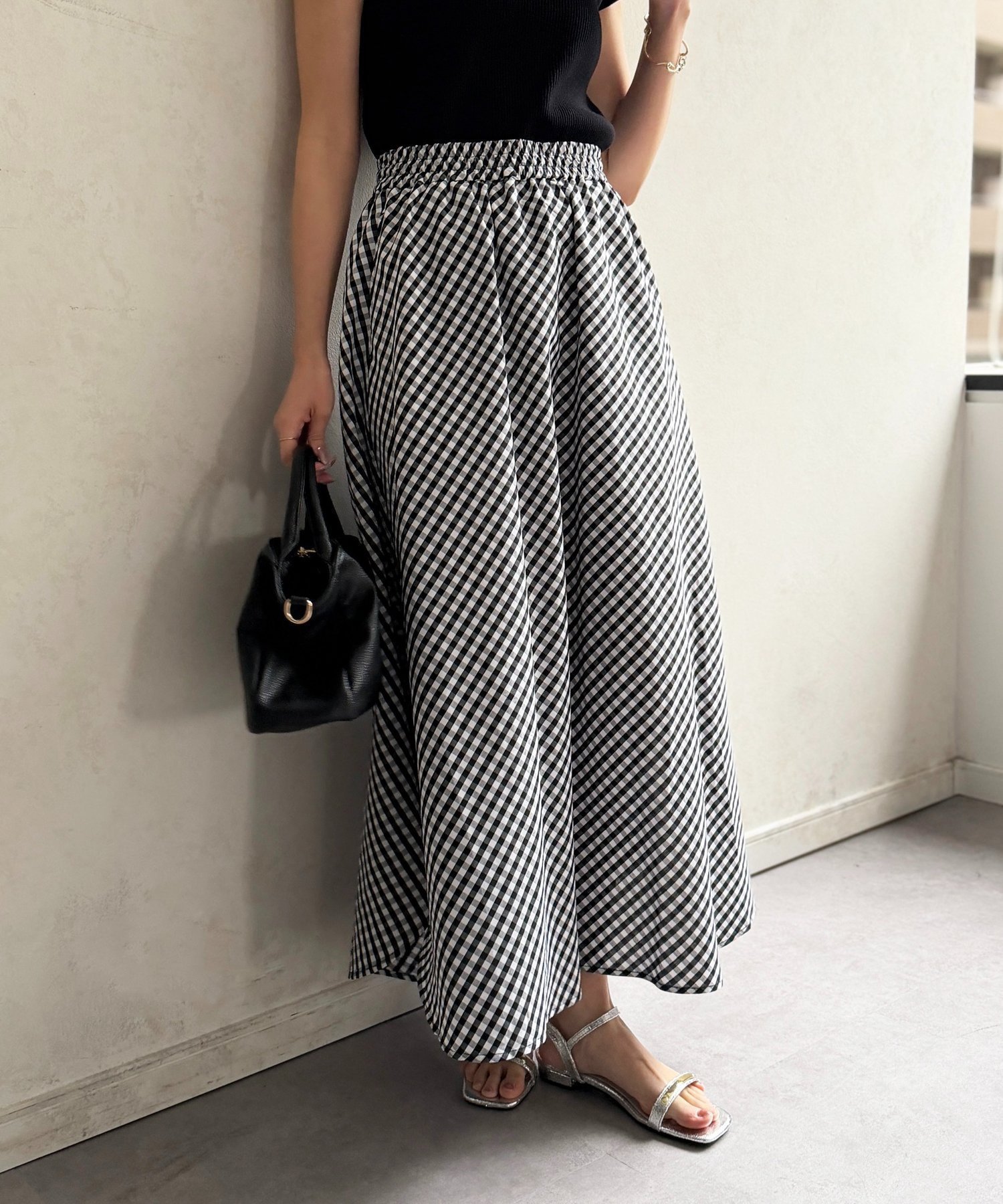【シェトワ/Chez toi】のTCサイドスリットスカート インテリア・キッズ・メンズ・レディースファッション・服の通販 founy(ファウニー) 　ファッション　Fashion　レディースファッション　Fashion for Women　スカート　Skirts　ギンガム　Gingham, Gingham Fabric　スクエア　Square, Square Shape　ストライプ　Stripe, Striped Pattern　タンク　Tank Top, Sleeveless Top　チェック　Check, Plaid, Tartan　テレコ　Ribbed, Rib Stitch　デニム　Denim, Jeans Material　再入荷　Restock / Back in Stock　おすすめ　Recommended / Our Picks　エレガント 上品　Elegant　ブラック|ID: prp329100004987240 ipo3291000000037359918