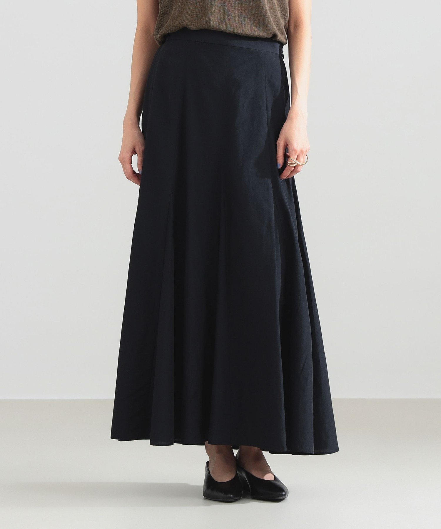 【デミルクス ビームス/Demi-Luxe BEAMS】のコットン アセテート フレアスカート インテリア・キッズ・メンズ・レディースファッション・服の通販 founy(ファウニー) 　ファッション　Fashion　レディースファッション　Fashion for Women　スカート　Skirts　Aライン・フレアスカート　A-Line & Flared Skirts　カットソー　Cut and Sewn Top　フレア　Flare, Flared　リラックス　Relax, Relaxed Fit　おすすめ　Recommended / Our Picks　BLACK|ID: prp329100004987258 ipo3291000000037359986