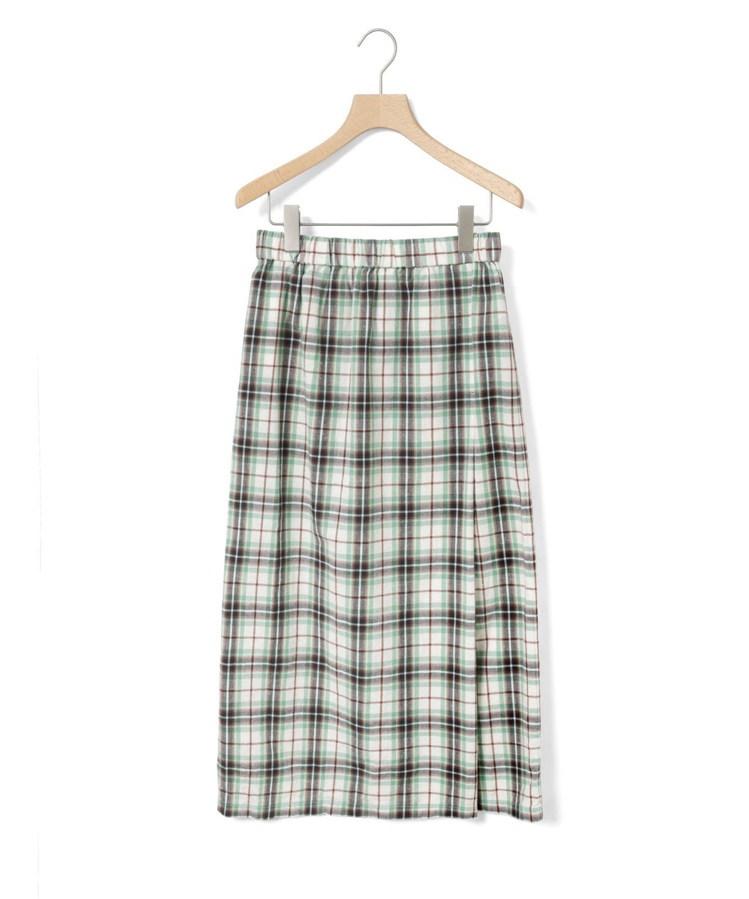 【マーコート/MARcourt】のMidiUmi ラップライクチェックスカート インテリア・キッズ・メンズ・レディースファッション・服の通販 founy(ファウニー) 　ファッション　Fashion　レディースファッション　Fashion for Women　スカート　Skirts　スタンダード　Standard, Basic　スリット　Slit, Slit Detail　チェック　Check, Plaid, Tartan　ベーシック　Basic, Essential　ポケット　Pocket, Pocket Detail　リラックス　Relax, Relaxed Fit　グリーン|ID: prp329100004987265 ipo3291000000037360007