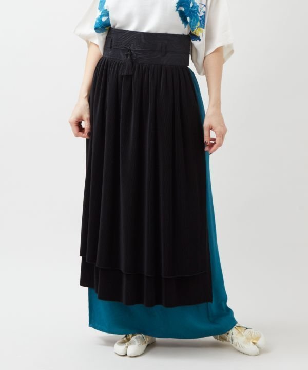 【アミナコレクション/Amina Collection】の【カヤ】襞寄せ前掛けスカート インテリア・キッズ・メンズ・レディースファッション・服の通販 founy(ファウニー) 　ファッション　Fashion　レディースファッション　Fashion for Women　スカート　Skirts　プリーツ　Pleats, Pleated　スミクロ|ID: prp329100004987269 ipo3291000000037360024