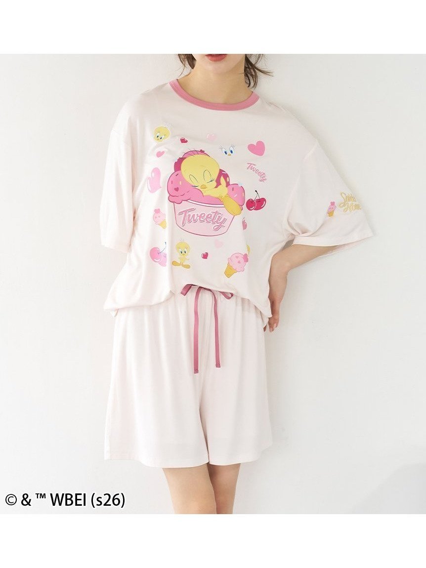 【スナイデル ホーム/SNIDEL HOME】の【Tweety】【接触冷感】カットセットアップ インテリア・キッズ・メンズ・レディースファッション・服の通販 founy(ファウニー) 　ファッション　Fashion　レディースファッション　Fashion for Women　セットアップ　Matching Sets　イエロー　Yellow　グラフィック　Graphic, Graphic Design　コレクション　Collection, Seasonal Line　サマー　Summer, Summer Style　ショート　Short, Short Length　スウィート　Sweet, Cute Style　スポーティ　Sporty, Casual Athletic　スマート　Smart, Elegant　セットアップ　Set-Up, Coordinated Outfit　チャーム　Charm, Pendant　トレンド　Trend, Trending Now　なめらか　Smooth, Silky Texture　人気　Popular, Best Seller　プリント　Print, Printed Pattern　ポケット　Pocket, Pocket Detail　モチーフ　Motif, Design Theme　おすすめ　Recommended / Our Picks　夏　Summer　ギフト プレゼント　Gift / Present　PNK[066]|ID: prp329100004987277 ipo3291000000037360054