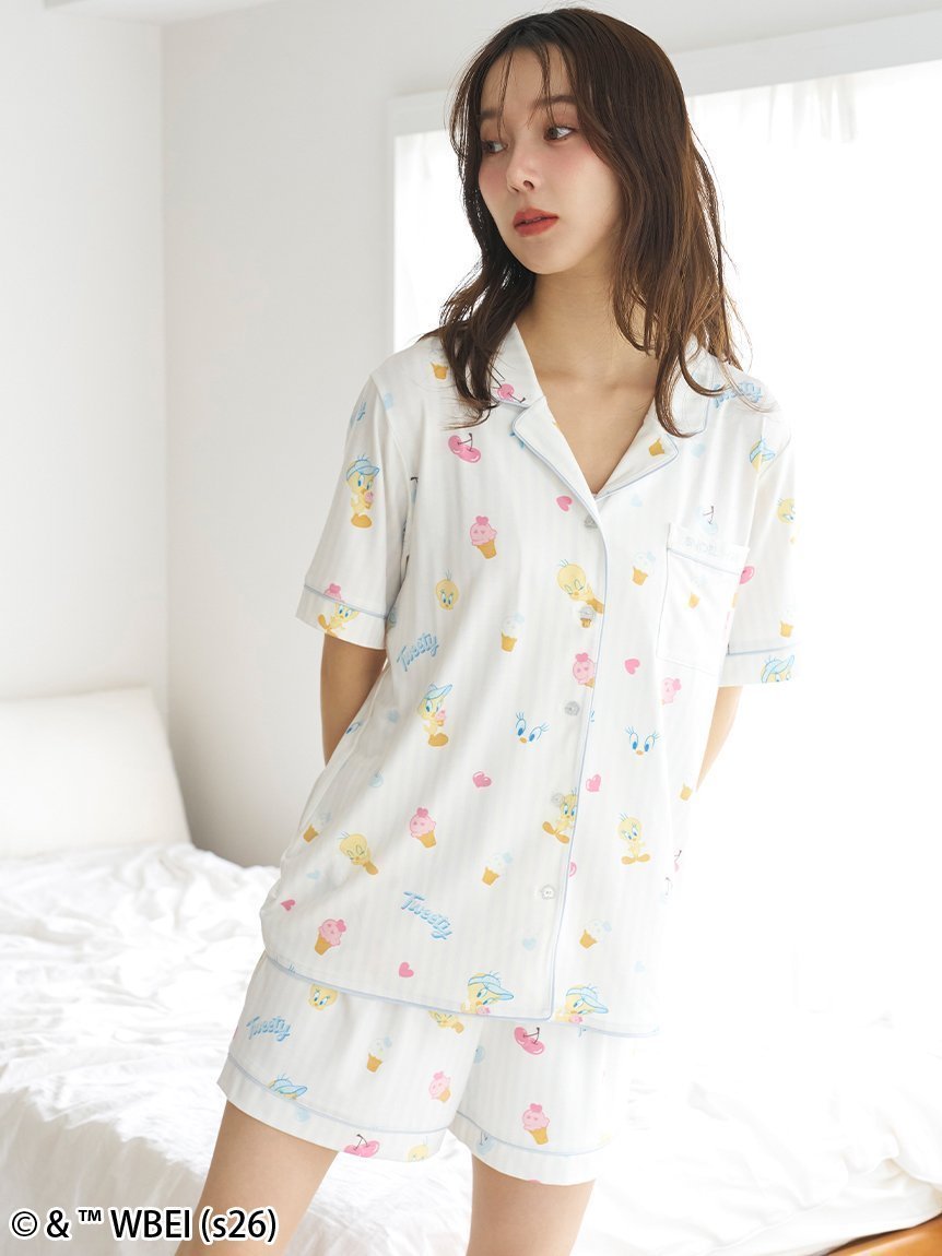 【スナイデル ホーム/SNIDEL HOME】の【WEB限定】【セット商品】【Tweety】開襟シャツ カットショートパンツSET 大人の最旬トレンドファッション＆コーディネート founy(ファウニー) 　ファッション　Fashion　レディースファッション　Fashion for Women　セットアップ　Matching Sets　レディースパンツ・ボトムス　Pants & Trousers / Bottoms　パンツ　Pants & Trousers　ショートパンツ・ハーフパンツ　High-Waisted & Relaxed Shorts　イエロー　Yellow　カットソー　Cut and Sewn Top　グラフィック　Graphic, Graphic Design　コレクション　Collection, Seasonal Line　サマー　Summer, Summer Style　ショート　Short, Short Length　スウィート　Sweet, Cute Style　ストライプ　Stripe, Striped Pattern　スマート　Smart, Elegant　セットアップ　Set-Up, Coordinated Outfit　チャーム　Charm, Pendant　トレンド　Trend, Trending Now　なめらか　Smooth, Silky Texture　人気　Popular, Best Seller　パイピング　Piping, Trim Design　ポケット　Pocket, Pocket Detail　モチーフ　Motif, Design Theme　無地　Plain, Solid Color　おすすめ　Recommended / Our Picks　夏　Summer　ギフト プレゼント　Gift / Present　 other-1|ID: prp329100004987280 ipo3291000000037360063