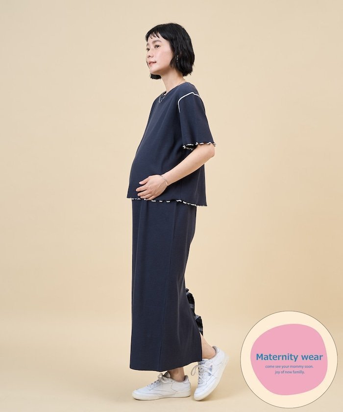 【フリークスストア/FREAK'S STORE】の限定展開 産前・産後対応 オーガニックコットン マタニティ メロー 半袖 ワンピース インテリア・キッズ・メンズ・レディースファッション・服の通販 founy(ファウニー) 　ファッション　Fashion　レディースファッション　Fashion for Women　ワンピース　Dresses　2026年　2026　2026春夏・S/S　Spring/Summer 2026 SS26　シンプル　Simple, Minimal　フィット　Fit, Slim Fit　半袖　Short Sleeve, Half Sleeve　夏　Summer　S/S・春夏　SS, Spring/Summer, Warm Season　ネイビー|ID: prp329100004987288 ipo3291000000037360087