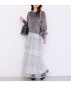 【マジェスティック レゴン/MAJESTIC LEGON】の◎パールチェーンキャミワンピース 大人の最旬トレンドファッション＆コーディネート founy(ファウニー) ファッション Fashion レディースファッション Fashion for Women ワンピース Dresses キャミソールワンピース Camisole Dresses オケージョン Occasion Wear ギャザー Gathered, Ruffled シャーリング Shirring, Ruched ダウン Down, Puffer チェーン Chain, Chain Strap パール Pearl, Pearl Accent フィット Fit, Slim Fit フェミニン Feminine, Girly フリル Frill, Ruffle リボン Ribbon, Bow ロング Long, Long-Length 再入荷 Restock / Back in Stock 結婚式 Wedding thumbnail グレー|ID: prp329100004987292 ipo3291000000037360105
