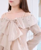 【マジェスティック レゴン/MAJESTIC LEGON】のフロントビッグリボンニットミニワンピ 大人の最旬トレンドファッション＆コーディネート founy(ファウニー) ファッション Fashion レディースファッション Fashion for Women ワンピース Dresses アクセサリー Fashion Accessories サテン Satin, Glossy Fabric ショート Short, Short Length ダウン Down, Puffer バランス Balance, Style Balance ビジュー Bijou, Jewel-like Accent フィット Fit, Slim Fit フェミニン Feminine, Girly フレア Flare, Flared リボン Ribbon, Bow ロング Long, Long-Length 再入荷 Restock / Back in Stock エレガント 上品 Elegant thumbnail ピンクベージュ|ID: prp329100004987294 ipo3291000000037360112
