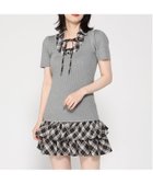 【イング/INGNI】のINGNI/12GチェックSHドッキングニットOP 大人の最旬トレンドファッション＆コーディネート founy(ファウニー) ファッション Fashion レディースファッション Fashion for Women トップス・カットソー Cut & Sew Tops ニット Knit Tops & Sweaters ガーリー Girly, Feminine Style サンダル Sandals, Summer Shoes チェック Check, Plaid, Tartan トレンド Trend, Trending Now ドッキング Docking, Mixed Material フロント Front, Front Design リブニット Rib Knit, Ribbed Knit リボン Ribbon, Bow おすすめ Recommended / Our Picks 夏 Summer thumbnail グレー/クロ|ID: prp329100004987315 ipo3291000000037360195