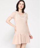 【イング/INGNI】のINGNI/12G配色ケーブル半袖ニットOP 大人の最旬トレンドファッション＆コーディネート founy(ファウニー) ファッション Fashion レディースファッション Fashion for Women トップス・カットソー Cut & Sew Tops ニット Knit Tops & Sweaters ガーリー Girly, Feminine Style キャミソール Camisole, Spaghetti Strap Top ショルダー Shoulder, Shoulder Strap シンプル Simple, Minimal フィット Fit, Slim Fit フレア Flare, Flared フロント Front, Front Design 半袖 Short Sleeve, Half Sleeve リボン Ribbon, Bow thumbnail ピンクベージュ/オフホワイト|ID: prp329100004987316 ipo3291000000037360199