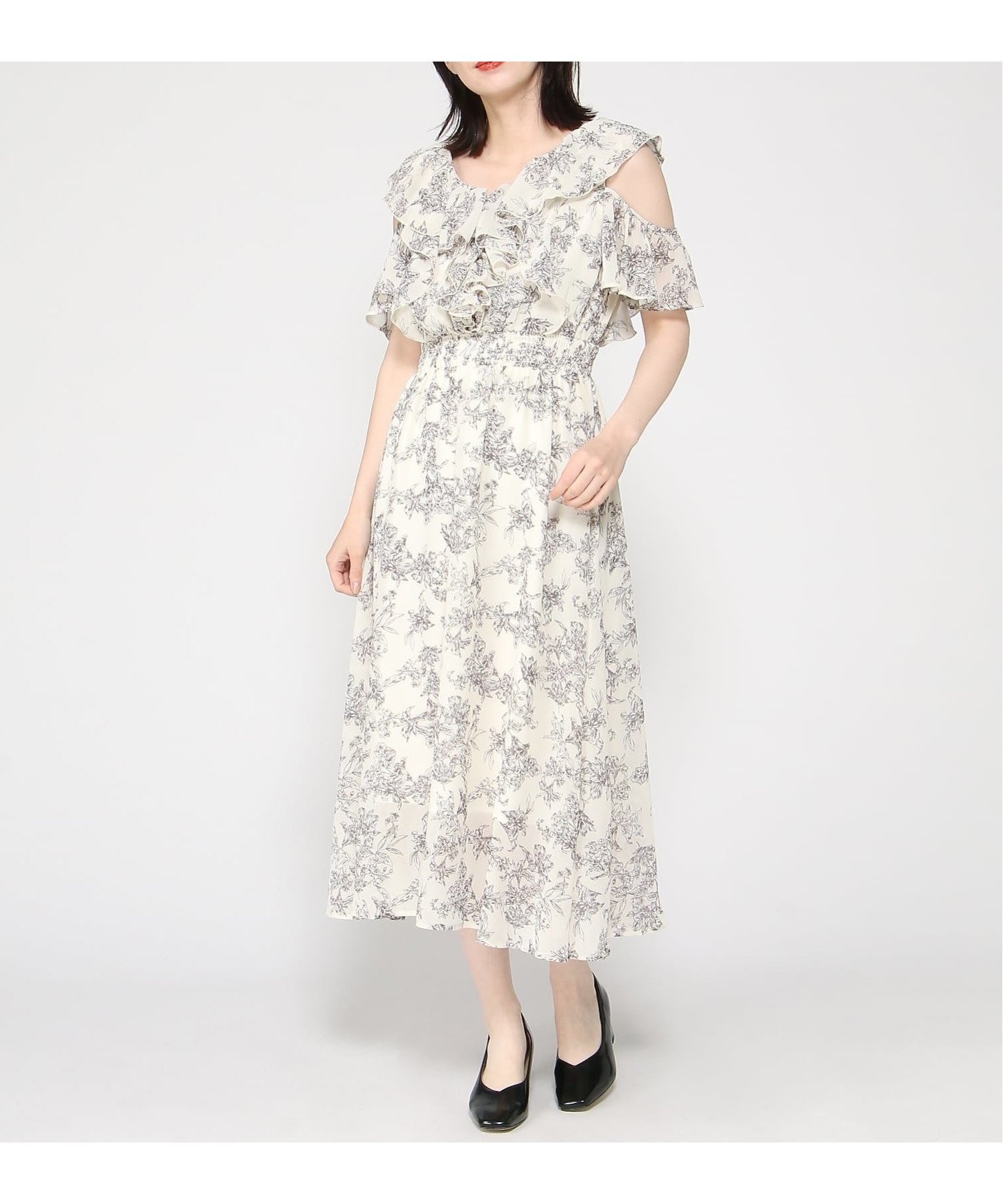 【イング/INGNI】のINGNI/肩あき花柄フリルOP 大人の最旬トレンドファッション＆コーディネート founy(ファウニー) 　ファッション　Fashion　レディースファッション　Fashion for Women　ワンピース　Dresses　フリル　Frill, Ruffle　 other-1|ID: prp329100004987317 ipo3291000000037360200