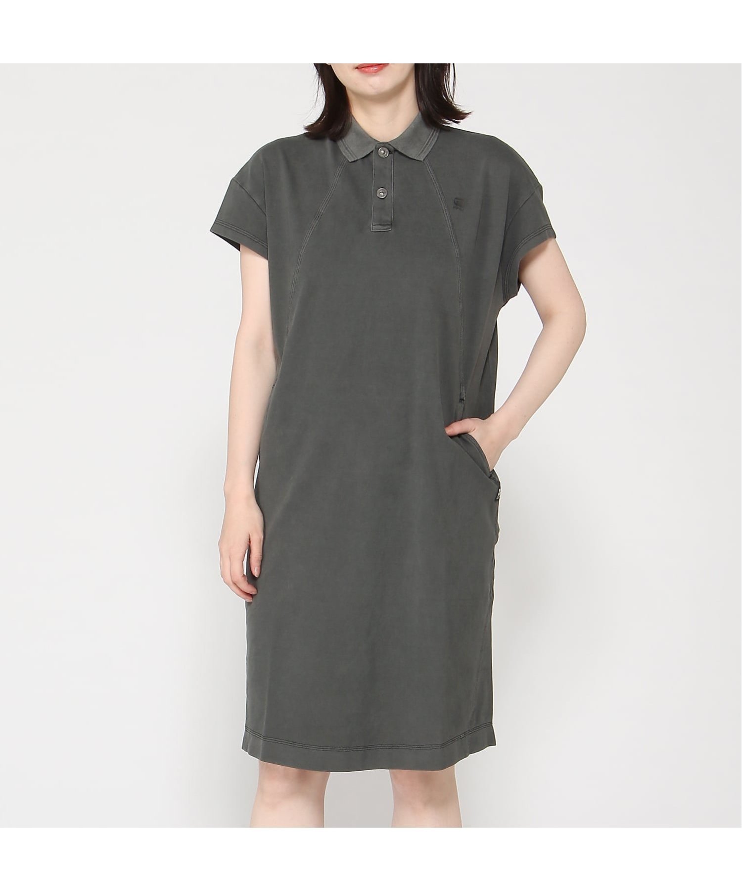 【ジースター ロゥ/G-Star RAW】のSeam detail polo dress インテリア・キッズ・メンズ・レディースファッション・服の通販 founy(ファウニー) 　ファッション　Fashion　レディースファッション　Fashion for Women　ワンピース　Dresses　フォーマル・パーティードレス・結婚式用ドレス　Elegant & Casual Dresses　dk black gd|ID: prp329100004987319 ipo3291000000037360206