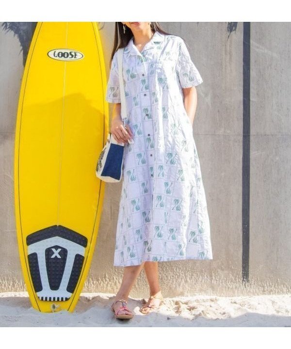 【アミナコレクション/Amina Collection】の【カヒコ】アイナロアシャツワンピース【SURF Palms】 インテリア・キッズ・メンズ・レディースファッション・服の通販 founy(ファウニー) 　ファッション　Fashion　レディースファッション　Fashion for Women　ワンピース　Dresses　シャツワンピース / 1枚で着映えコーデ　Shirt Dresses　カーディガン　Cardigan, Knitwear　リゾート　Resort, Vacation Style　エレガント 上品　Elegant　ホワイト|ID: prp329100004987325 ipo3291000000037360252