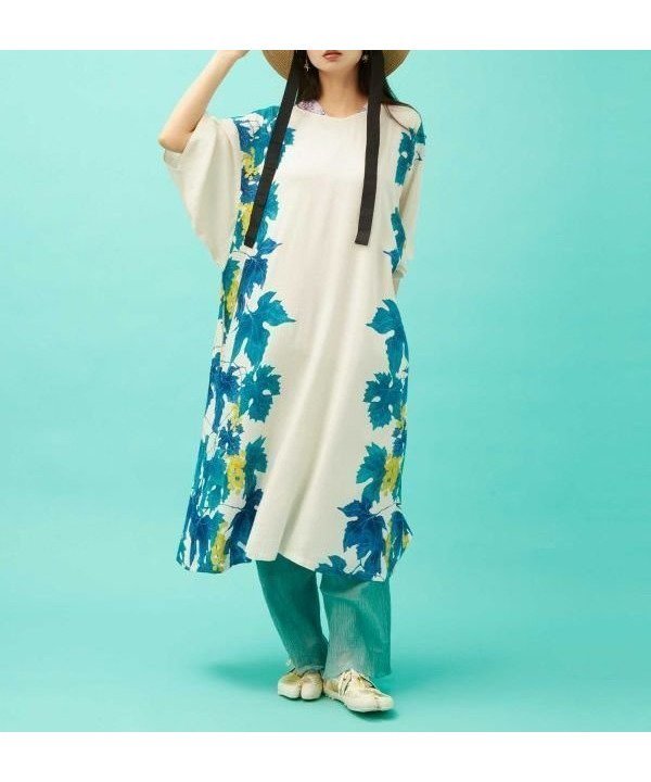 【アミナコレクション/Amina Collection】の【カヤ】蔓房ワンピース インテリア・キッズ・メンズ・レディースファッション・服の通販 founy(ファウニー) 　ファッション　Fashion　レディースファッション　Fashion for Women　ワンピース　Dresses　モチーフ　Motif, Design Theme　半袖　Short Sleeve, Half Sleeve　キナリ|ID: prp329100004987327 ipo3291000000037360262
