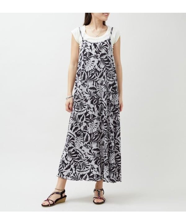 【アミナコレクション/Amina Collection】の【カヒコ】ケカハキャミワンピース インテリア・キッズ・メンズ・レディースファッション・服の通販 founy(ファウニー) 　ファッション　Fashion　レディースファッション　Fashion for Women　ワンピース　Dresses　キャミソールワンピース　Camisole Dresses　キャミワンピース　Cami Dress, Slip Dress　バランス　Balance, Style Balance　ボタニカル　Botanical, Floral Pattern　リゾート　Resort, Vacation Style　ブラック|ID: prp329100004987331 ipo3291000000037360283