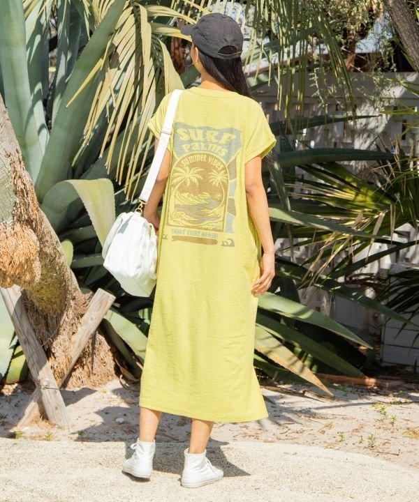 【アミナコレクション/Amina Collection】の【カヒコ】ビーチリーワンピース【SURF Palms】 インテリア・キッズ・メンズ・レディースファッション・服の通販 founy(ファウニー) 　ファッション　Fashion　レディースファッション　Fashion for Women　ワンピース　Dresses　おすすめ　Recommended / Our Picks　カットソー　Cut and Sewn Top　カラフル　Colorful Design　プリント　Print, Printed Pattern　ポケット　Pocket, Pocket Detail　グリーン|ID: prp329100004987333 ipo3291000000037360291