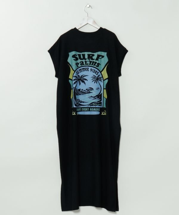 【アミナコレクション/Amina Collection】の【カヒコ】ビーチリーワンピース【SURF Palms】 インテリア・キッズ・メンズ・レディースファッション・服の通販 founy(ファウニー) 　ファッション　Fashion　レディースファッション　Fashion for Women　ワンピース　Dresses　おすすめ　Recommended / Our Picks　カットソー　Cut and Sewn Top　カラフル　Colorful Design　プリント　Print, Printed Pattern　ポケット　Pocket, Pocket Detail　ブラック|ID: prp329100004987333 ipo3291000000037360293