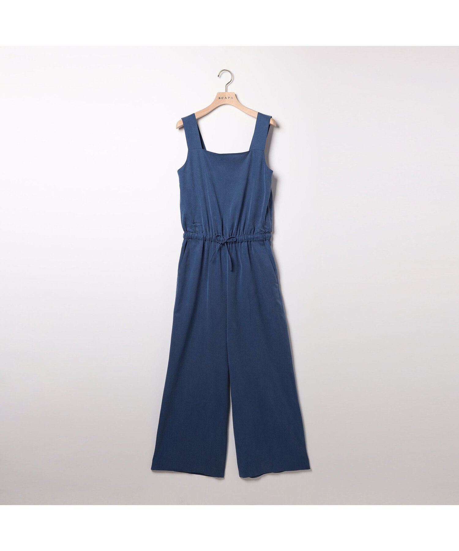 【スキャパ/SCAPA】のナチュラルチノオールインワン インテリア・キッズ・メンズ・レディースファッション・服の通販 founy(ファウニー) 　ファッション　Fashion　レディースファッション　Fashion for Women　ワンピース　Dresses　オールインワン・ワンピース　Dresses and Jumpsuits　ギャザー　Gathered, Ruffled　ドローストリング　Drawstring, Pull Cord　ワイド　Wide, Wide Fit　ブルー|ID: prp329100004987341 ipo3291000000037360332