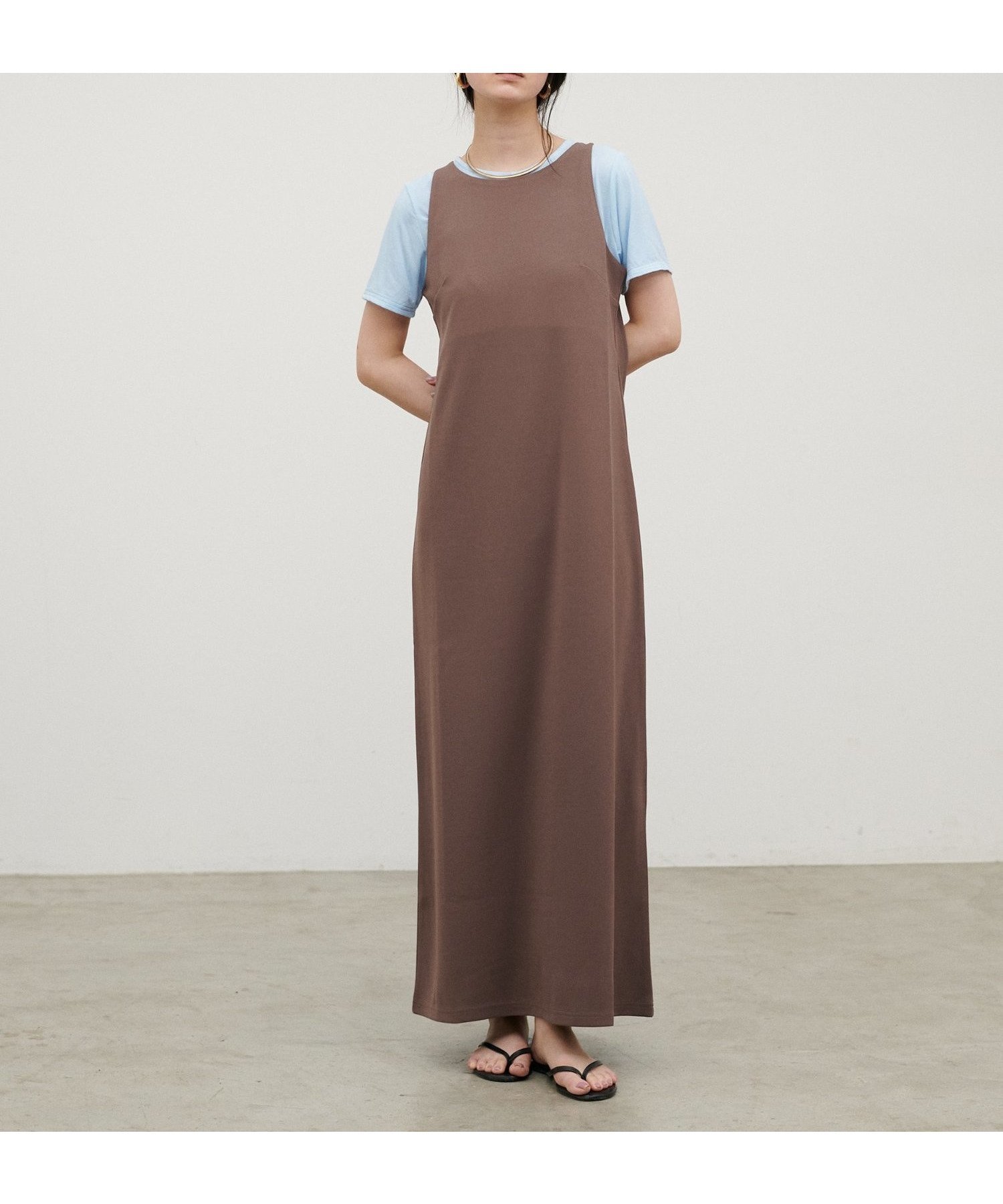【ラルタ/LARUTA】のWeb限定 マットポンチアメスリワンピ インテリア・キッズ・メンズ・レディースファッション・服の通販 founy(ファウニー) 　ファッション　Fashion　レディースファッション　Fashion for Women　ワンピース　Dresses　アクセサリー　Fashion Accessories　サンダル　Sandals, Summer Shoes　シンプル　Simple, Minimal　ジャケット　Jacket, Outerwear　スニーカー　Sneakers, Trainers　ノースリーブ　Sleeveless, No-Sleeve　リラックス　Relax, Relaxed Fit　再入荷　Restock / Back in Stock　エレガント 上品　Elegant　2026年　2026　2026春夏・S/S　Spring/Summer 2026 SS26　ブラウン|ID: prp329100004987345 ipo3291000000037360359
