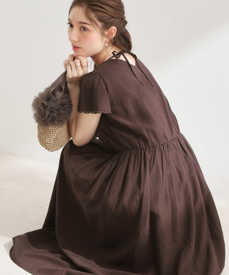 【クチュール ブローチ/Couture Brooch】のバックリボンOP インテリア・キッズ・メンズ・レディースファッション・服の通販 founy(ファウニー) 　ファッション　Fashion　レディースファッション　Fashion for Women　ワンピース　Dresses　ギャザー　Gathered, Ruffled　スマート　Smart, Elegant　ビビッド　Vivid, Bright Tone　フェミニン　Feminine, Girly　ポケット　Pocket, Pocket Detail　リボン　Ribbon, Bow　レース　Lace, Lace Fabric　夏　Summer　ブラウン|ID: prp329100004987350 ipo3291000000037360389