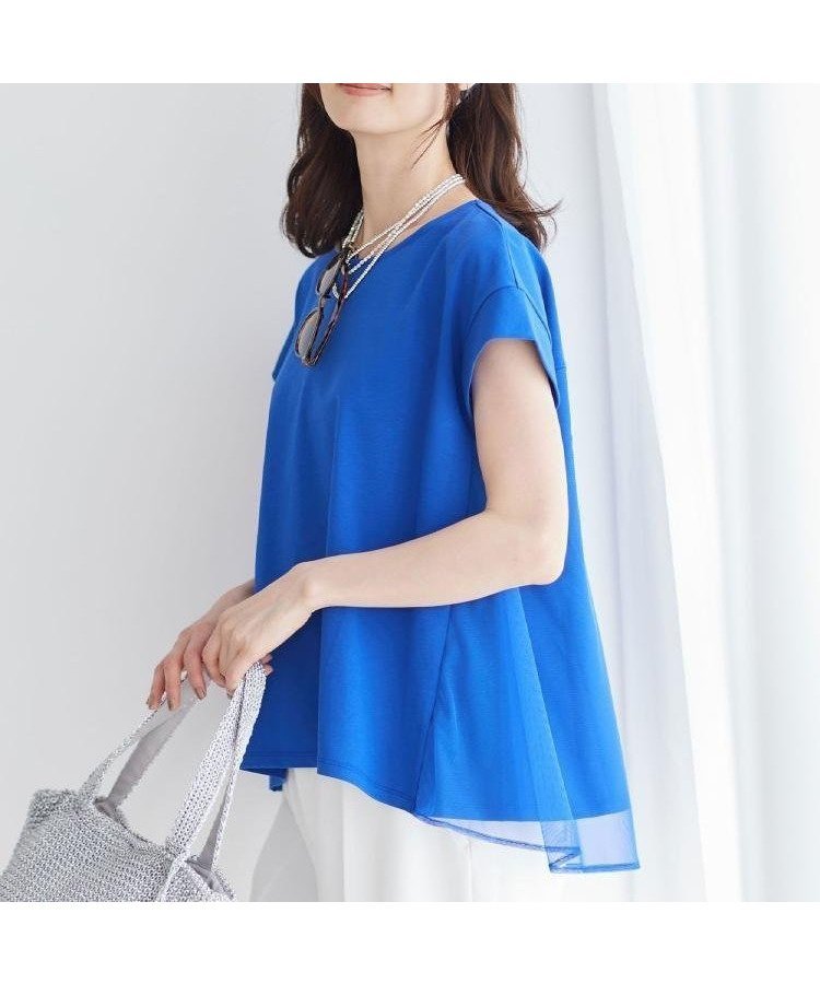 【リフレクト/Reflect】のチュールデザイン*ジャージチュニックトップス インテリア・キッズ・メンズ・レディースファッション・服の通販 founy(ファウニー) 　ファッション　Fashion　レディースファッション　Fashion for Women　トップス・カットソー　Cut & Sew Tops　スマート　Smart, Elegant　チュール　Tulip, Tulip Motif　ブルー|ID: prp329100004987352 ipo3291000000037360397