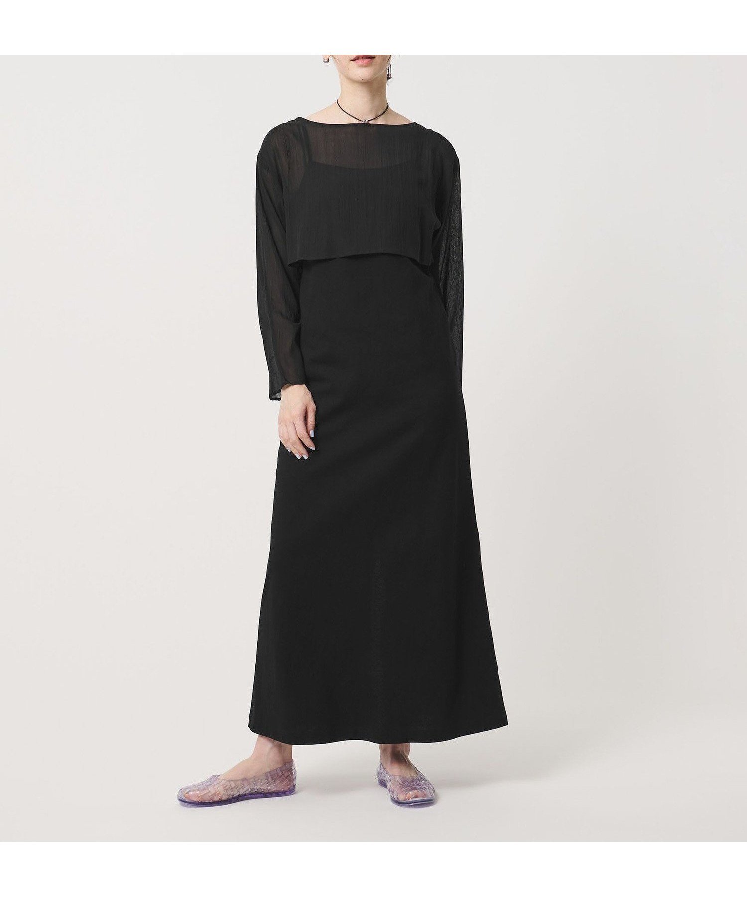 【ビューティ&ユース ユナイテッドアローズ/BEAUTY&YOUTH / UNITED ARROWS】の【WEB限定】シアートップス キャミソールワンピースセット インテリア・キッズ・メンズ・レディースファッション・服の通販 founy(ファウニー) 　ファッション　Fashion　レディースファッション　Fashion for Women　ワンピース　Dresses　キャミソール　Camisole, Spaghetti Strap Top　サンダル　Sandals, Summer Shoes　シアー　Sheer, See-Through　ショート　Short, Short Length　シンプル　Simple, Minimal　スニーカー　Sneakers, Trainers　バランス　Balance, Style Balance　フェミニン　Feminine, Girly　ロング　Long, Long-Length　おすすめ　Recommended / Our Picks　夏　Summer　BLACK|ID: prp329100004987357 ipo3291000000037360413