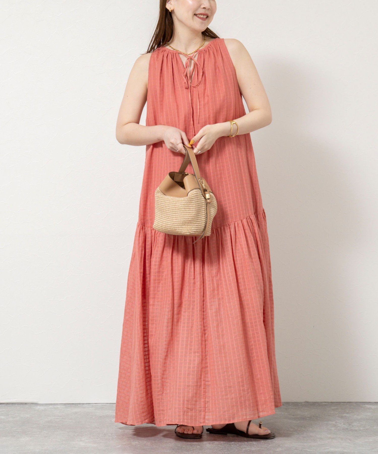 【ノーリーズ/NOLLEY'S】の【WALANCE/ワランス】natural dye sheer cotton check gather dress インテリア・キッズ・メンズ・レディースファッション・服の通販 founy(ファウニー) 　ファッション　Fashion　レディースファッション　Fashion for Women　ワンピース　Dresses　フォーマル・パーティードレス・結婚式用ドレス　Elegant & Casual Dresses　ドレス　Dress, One-Piece　おすすめ　Recommended / Our Picks　夏　Summer　2026年　2026　2026春夏・S/S　Spring/Summer 2026 SS26　レッド系その他7|ID: prp329100004987359 ipo3291000000037360421