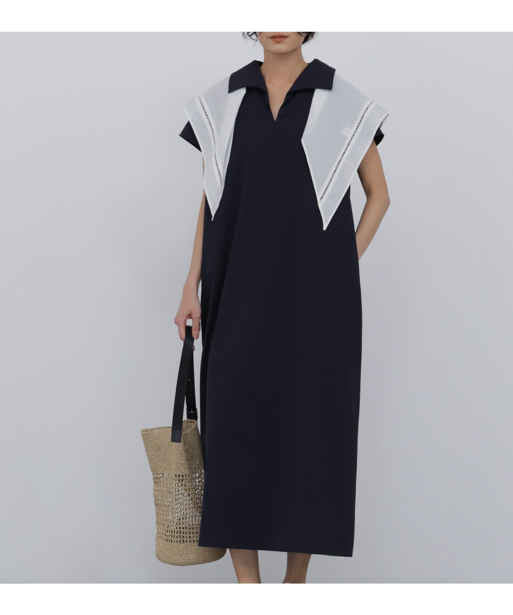 【ヒューマンウーマン/HUMAN WOMAN】のクールマックスワンピース インテリア・キッズ・メンズ・レディースファッション・服の通販 founy(ファウニー) 　ファッション　Fashion　レディースファッション　Fashion for Women　ワンピース　Dresses　おすすめ　Recommended / Our Picks　インナー　Innerwear　サッカー　Seersucker, Summer Fabric　スタンダード　Standard, Basic　ストレッチ　Stretch, Stretchy Fabric　タンク　Tank Top, Sleeveless Top　ボーダー　Border, Stripe　夏　Summer　ネイビー|ID: prp329100004987372 ipo3291000000037360504