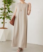 【ビアズリー/BEARDSLEY】のリネンジャージワンピース 大人の最旬トレンドファッション＆コーディネート founy(ファウニー) ファッション Fashion レディースファッション Fashion for Women ワンピース Dresses コンパクト Compact, Small Size ストレッチ Stretch, Stretchy Fabric ストレート Straight, Straight Cut スリーブ Sleeve, Long Sleeve / Short Sleeve フレンチ French, French Style ポケット Pocket, Pocket Detail リゾート Resort, Vacation Style ロング Long, Long-Length 再入荷 Restock / Back in Stock 夏 Summer エレガント 上品 Elegant thumbnail ベージュ|ID: prp329100004987386 ipo3291000000037360610