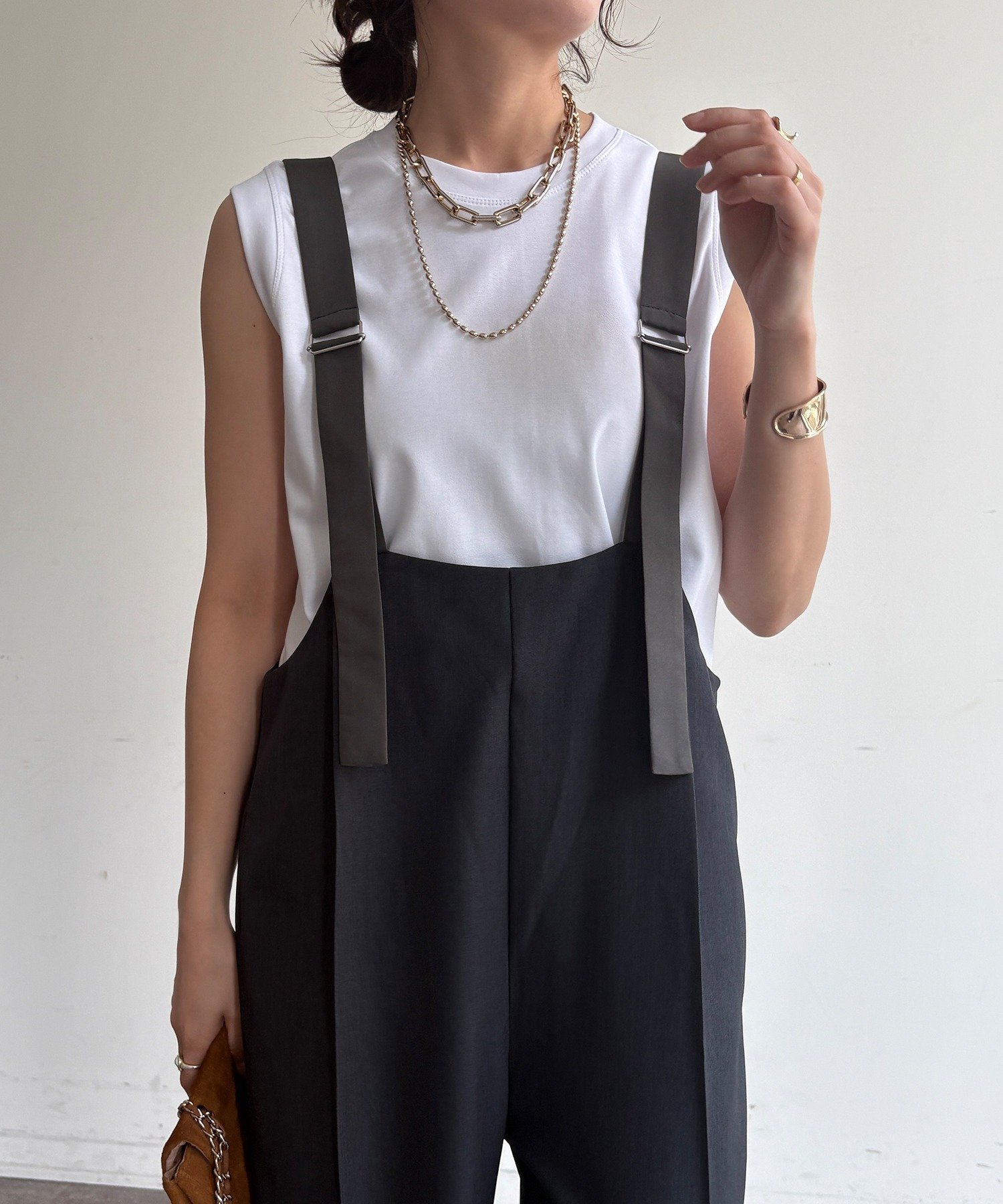 【ドゥドゥ/DouDou】の【WEB限定】ツイルサロペット インテリア・キッズ・メンズ・レディースファッション・服の通販 founy(ファウニー) 　ファッション　Fashion　レディースファッション　Fashion for Women　ワンピース　Dresses　サロペット&オールインワン　Dungarees & Jumpsuit Styles　インナー　Innerwear　サロペット　Overalls, Salopette　ストレッチ　Stretch, Stretchy Fabric　スマート　Smart, Elegant　センター　Center, Center Line　雑誌　Magazine, Fashion Magazine　ツイル　Twist, Twisted Detail　S/S・春夏　SS, Spring/Summer, Warm Season　再入荷　Restock / Back in Stock　夏　Summer　エレガント 上品　Elegant　2026年　2026　2026春夏・S/S　Spring/Summer 2026 SS26　チャコールグレー|ID: prp329100004987387 ipo3291000000037360626