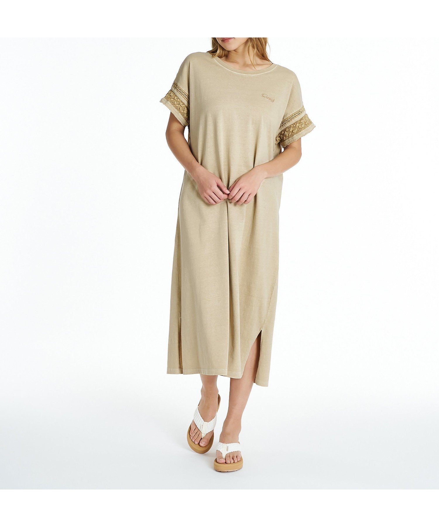 【ロキシー/ROXY】のHORIZON DRESS 【2026年夏モデル】 インテリア・キッズ・メンズ・レディースファッション・服の通販 founy(ファウニー) 　ファッション　Fashion　レディースファッション　Fashion for Women　ワンピース　Dresses　フォーマル・パーティードレス・結婚式用ドレス　Elegant & Casual Dresses　カットオフ　Cut-Off Design　デニム　Denim, Jeans Material　ボトム　Bottoms, Lower Wear　レース　Lace, Lace Fabric　ロング　Long, Long-Length　夏　Summer　BEG|ID: prp329100004987394 ipo3291000000037360674