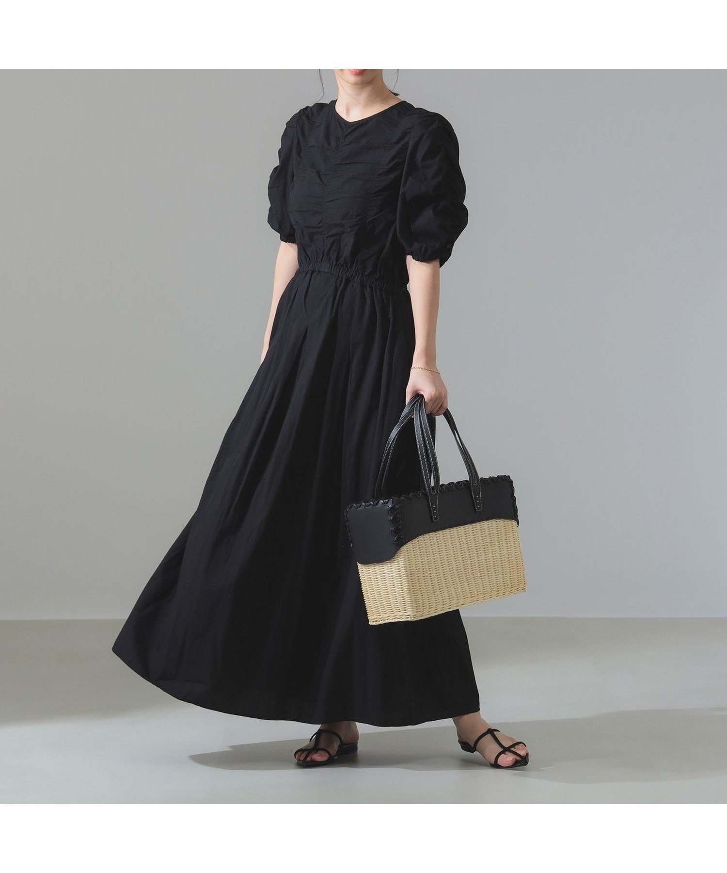 【ビームス ウイメン/BEAMS】のne Quittez pas / ドビー シャーリング ワンピース インテリア・キッズ・メンズ・レディースファッション・服の通販 founy(ファウニー) 　ファッション　Fashion　レディースファッション　Fashion for Women　ワンピース　Dresses　インド　Indian Textile　エレガント 上品　Elegant　ギャザー　Gathered, Ruffled　コンパクト　Compact, Small Size　シャーリング　Shirring, Ruched　チェック　Check, Plaid, Tartan　ビーチ　Beach, Seaside　フレア　Flare, Flared　プリント　Print, Printed Pattern　別注　Limited Edition, Custom Order　モダン　Modern, Contemporary　おすすめ　Recommended / Our Picks　旅行　Travel　BLACK|ID: prp329100004987399 ipo3291000000037360721