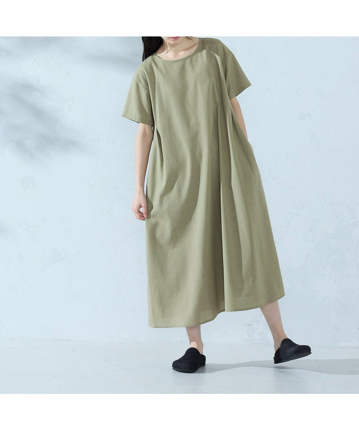 【コムサイズム/COMME CA ISM】の半袖 アッパッパ インテリア・キッズ・メンズ・レディースファッション・服の通販 founy(ファウニー) 　ファッション　Fashion　レディースファッション　Fashion for Women　トップス・カットソー　Cut & Sew Tops　ギャザー　Gathered, Ruffled　シンプル　Simple, Minimal　デニム　Denim, Jeans Material　ペチコート　Petticoat, Underskirt　ポケット　Pocket, Pocket Detail　半袖　Short Sleeve, Half Sleeve　ミックス　Mix, Mixed Style　ヨーク　Yoke, Yoke Design　おすすめ　Recommended / Our Picks　夏　Summer　カーキ|ID: prp329100004987423 ipo3291000000037361557
