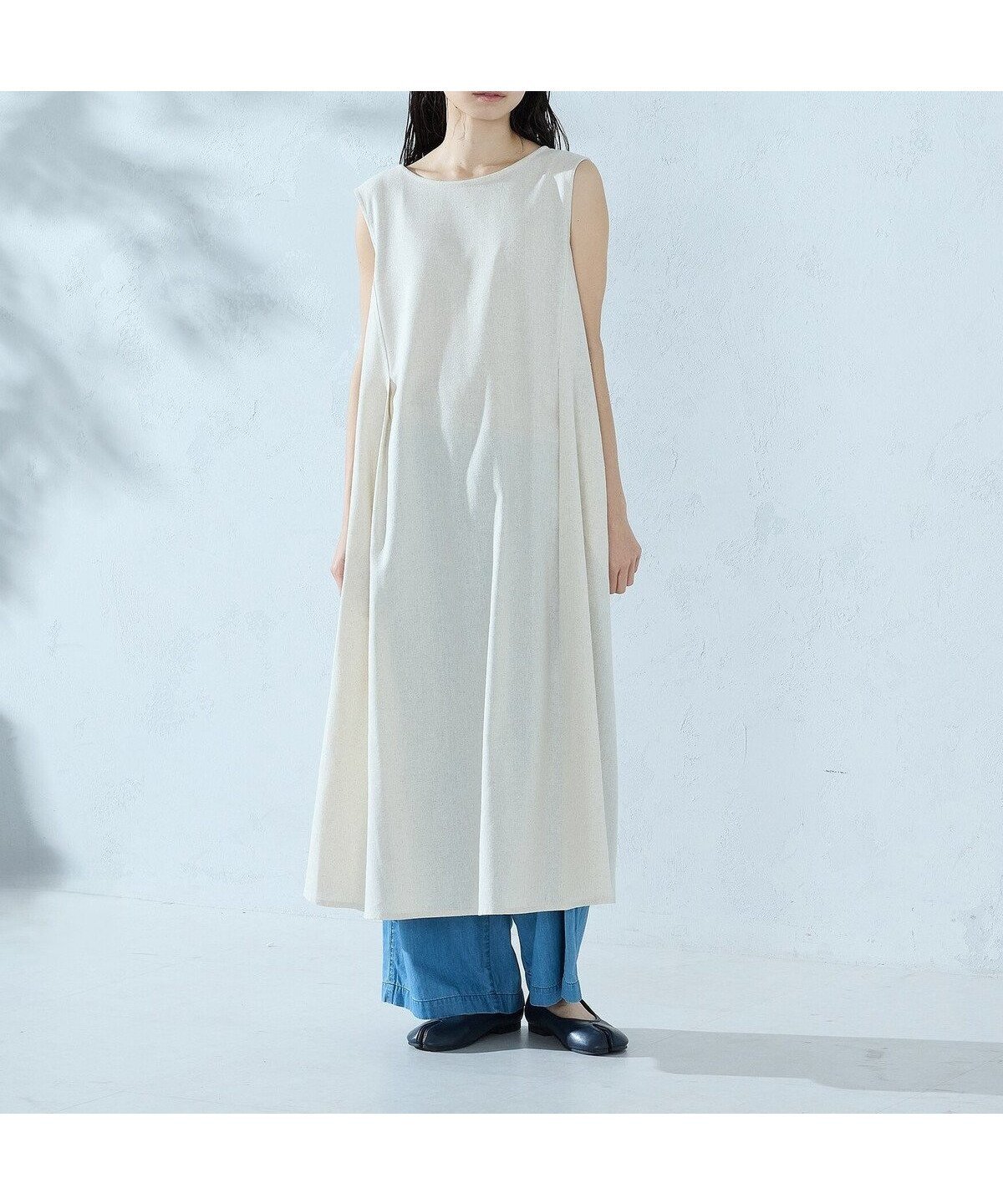 【コムサイズム/COMME CA ISM】のノースリーブ アッパッパ インテリア・キッズ・メンズ・レディースファッション・服の通販 founy(ファウニー) 　ファッション　Fashion　レディースファッション　Fashion for Women　トップス・カットソー　Cut & Sew Tops　キャミソール&ノースリーブ　Camisoles & Sleeveless Tops　カーディガン　Cardigan, Knitwear　ショート　Short, Short Length　ノースリーブ　Sleeveless, No-Sleeve　バランス　Balance, Style Balance　ペチコート　Petticoat, Underskirt　ポケット　Pocket, Pocket Detail　ミックス　Mix, Mixed Style　ヨーク　Yoke, Yoke Design　夏　Summer　ベージュ|ID: prp329100004987424 ipo3291000000037361559