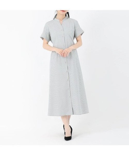【ストロベリーフィールズ/STRAWBERRY FIELDS】のリボン付きシャツワンピース インテリア・キッズ・メンズ・レディースファッション・服の通販 founy(ファウニー) 　ファッション　Fashion　レディースファッション　Fashion for Women　ワンピース　Dresses　シャツワンピース / 1枚で着映えコーデ　Shirt Dresses　リボン　Ribbon, Bow　ネイビー|ID: prp329100004987429 ipo3291000000037361742
