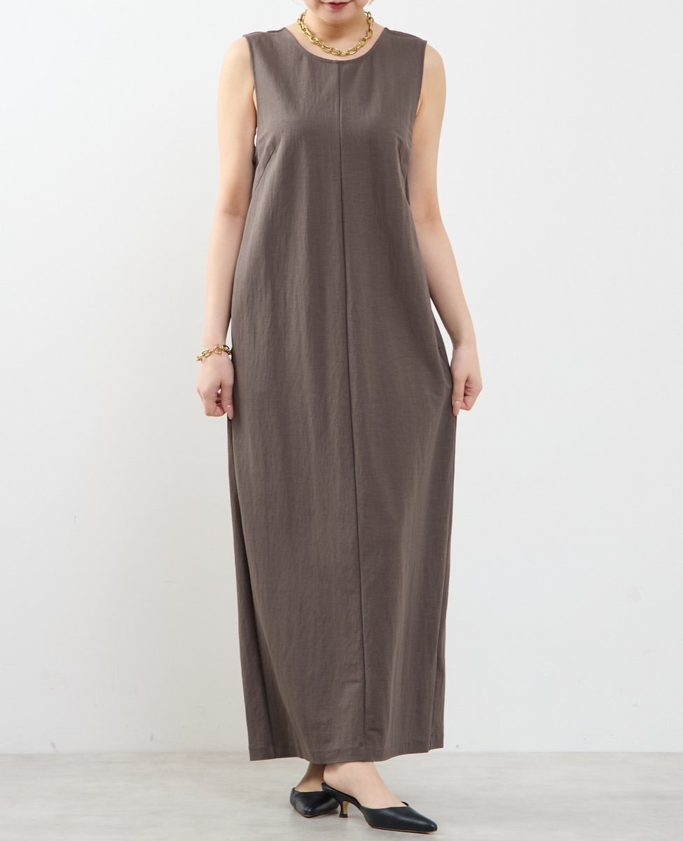 【ソフィット/Soffitto】のストレートシルエットノースリーブワンピース インテリア・キッズ・メンズ・レディースファッション・服の通販 founy(ファウニー) 　ファッション　Fashion　レディースファッション　Fashion for Women　ワンピース　Dresses　とろみ　Fluid, Flowy Fabric　インナー　Innerwear　シンプル　Simple, Minimal　ストレッチ　Stretch, Stretchy Fabric　ストレート　Straight, Straight Cut　タンク　Tank Top, Sleeveless Top　ノースリーブ　Sleeveless, No-Sleeve　ヴィンテージ　Vintage Style　ブラウン|ID: prp329100004987432 ipo3291000000037361755