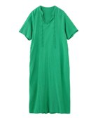 【ローズバッド/ROSE BUD】のSLIT NECK S/S DRESS 大人の最旬トレンドファッション＆コーディネート founy(ファウニー) ファッション Fashion レディースファッション Fashion for Women ワンピース Dresses フォーマル・パーティードレス・結婚式用ドレス Elegant & Casual Dresses アクセサリー Fashion Accessories インド Indian Textile サンダル Sandals, Summer Shoes スリット Slit, Slit Detail 時計 Watch, Wristwatch ネップ Nepp, Slub Yarn ビッグ Big, Oversized フェミニン Feminine, Girly フロント Front, Front Design リラックス Relax, Relaxed Fit S/S・春夏 SS, Spring/Summer, Warm Season おすすめ Recommended / Our Picks 夏 Summer エレガント 上品 Elegant thumbnail GREEN|ID: prp329100004987475 ipo3291000000037362223