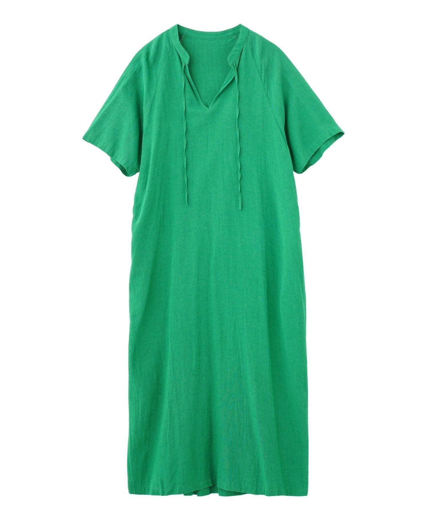【ローズバッド/ROSE BUD】のSLIT NECK S/S DRESS インテリア・キッズ・メンズ・レディースファッション・服の通販 founy(ファウニー) 　ファッション　Fashion　レディースファッション　Fashion for Women　ワンピース　Dresses　フォーマル・パーティードレス・結婚式用ドレス　Elegant & Casual Dresses　アクセサリー　Fashion Accessories　インド　Indian Textile　サンダル　Sandals, Summer Shoes　スリット　Slit, Slit Detail　時計　Watch, Wristwatch　ネップ　Nepp, Slub Yarn　ビッグ　Big, Oversized　フェミニン　Feminine, Girly　フロント　Front, Front Design　リラックス　Relax, Relaxed Fit　S/S・春夏　SS, Spring/Summer, Warm Season　おすすめ　Recommended / Our Picks　夏　Summer　エレガント 上品　Elegant　GREEN|ID: prp329100004987475 ipo3291000000037362223