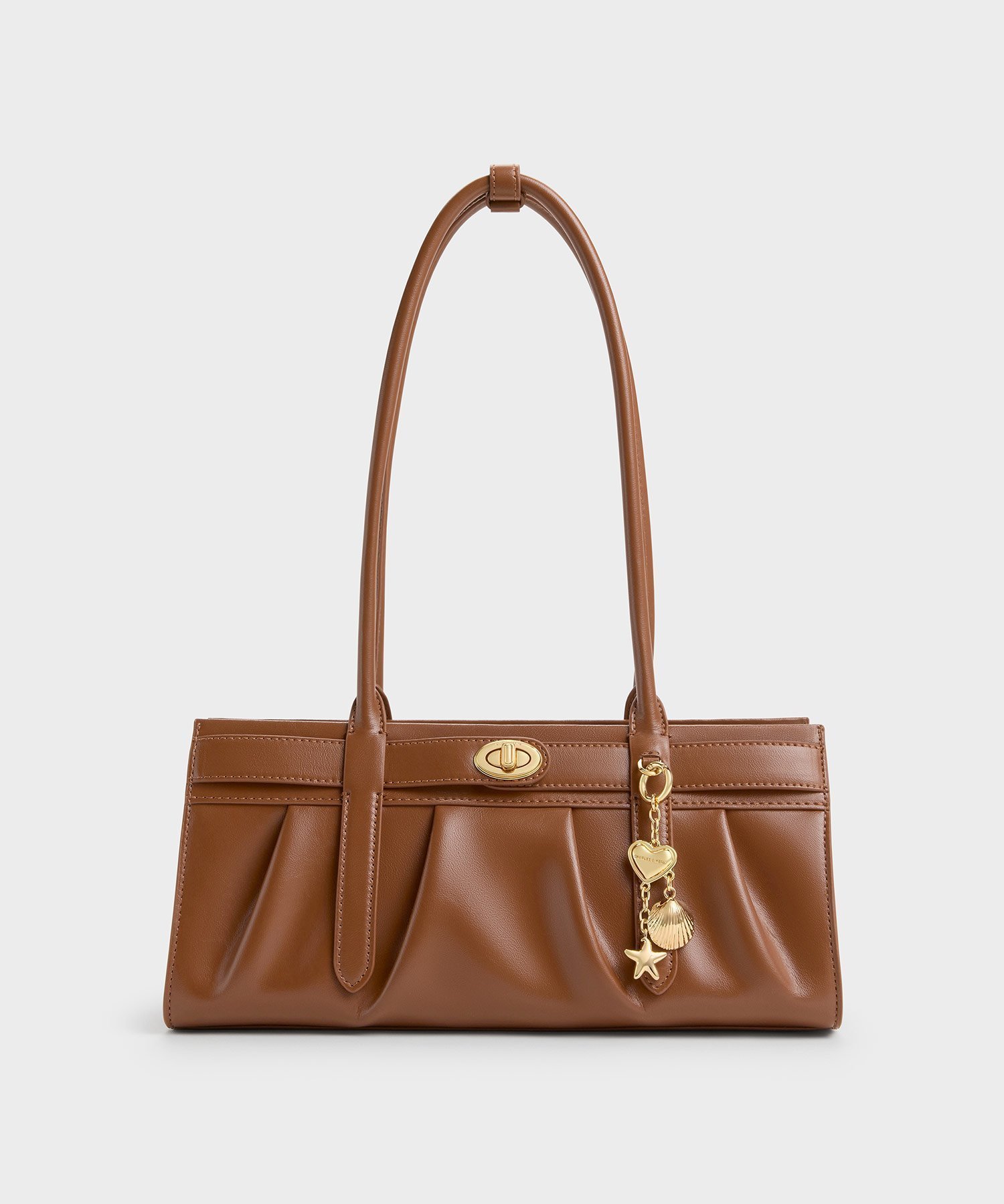 【チャールズ アンド キース/CHARLES & KEITH】のIsolde イゾルデ ベルト ルーシュド ショルダーバッグ インテリア・キッズ・メンズ・レディースファッション・服の通販 founy(ファウニー) 　ファッション　Fashion　レディースファッション　Fashion for Women　バッグ　Bags　ベルト&ウエストマーク　Belts & Waist Accessories　Chocolate|ID: prp329100004987502 ipo3291000000037362473