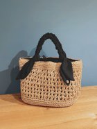 【アンビリオン/UN BILLION】のカシュカシュ cachecache / 下がりリボン柄編みトート BK|ID: prp329100004987503 ipo3291000000037362475