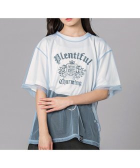 【ベベ オンライン ストア/BEBE ONLINE STORE / KIDS】のレイヤード風 シアーチュール ラメロゴTシャツ(130~160cm) 大人の最旬トレンドファッション＆コーディネート founy(ファウニー) ファッション Fashion キッズファッション Fashion for Kids インナー Innerwear 春 Spring ガーリー Girly, Feminine Style クール Cool, Chic 今季 This Season, Current Season 軽量 Lightweight, Ultra Light シアー Sheer, See-Through スポーティ Sporty, Casual Athletic チュール Tulip, Tulip Motif トレンド Trend, Trending Now フィット Fit, Slim Fit S/S・春夏 SS, Spring/Summer, Warm Season 夏 Summer エレガント 上品 Elegant 2026年 2026 2026春夏・S/S Spring/Summer 2026 SS26 |ID:prp329100004987571